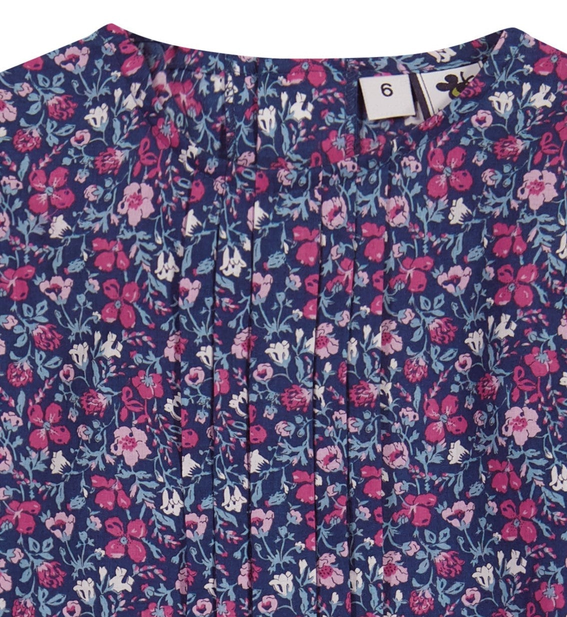 Poppy Girls Drop Waist Dress - Ditsy Pink Navy Floral Print Summer Dress for Women | Perfect for Weddings, Parties & Casual Outings