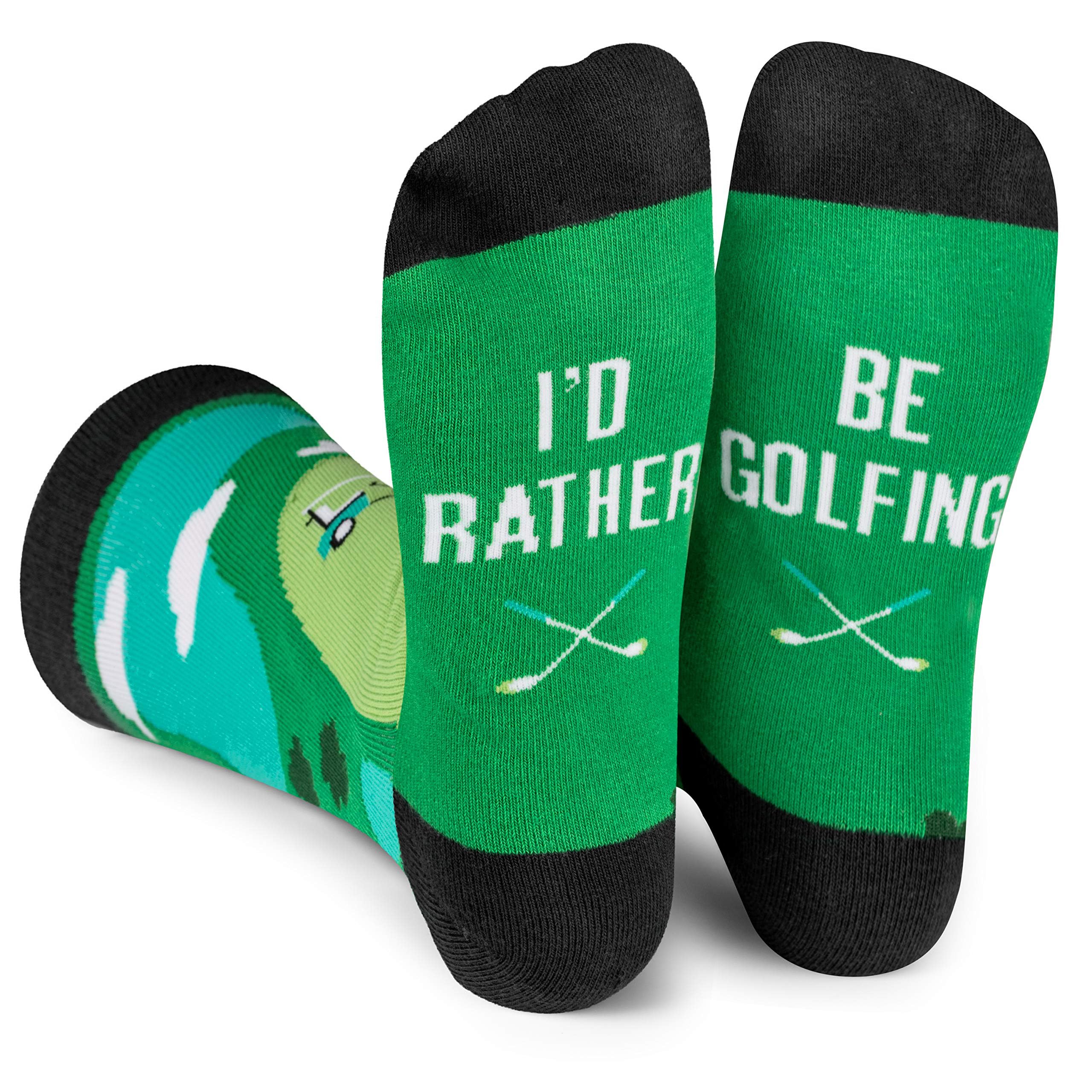 Shintrend Funny Novelty Socks for Men & Women - Golf & Football Themed Comfortable Crew Socks - Perfect Birthday & Christmas Gifts for Sports Lovers (Great for Golf Games, Football Matches & Casual Wear)