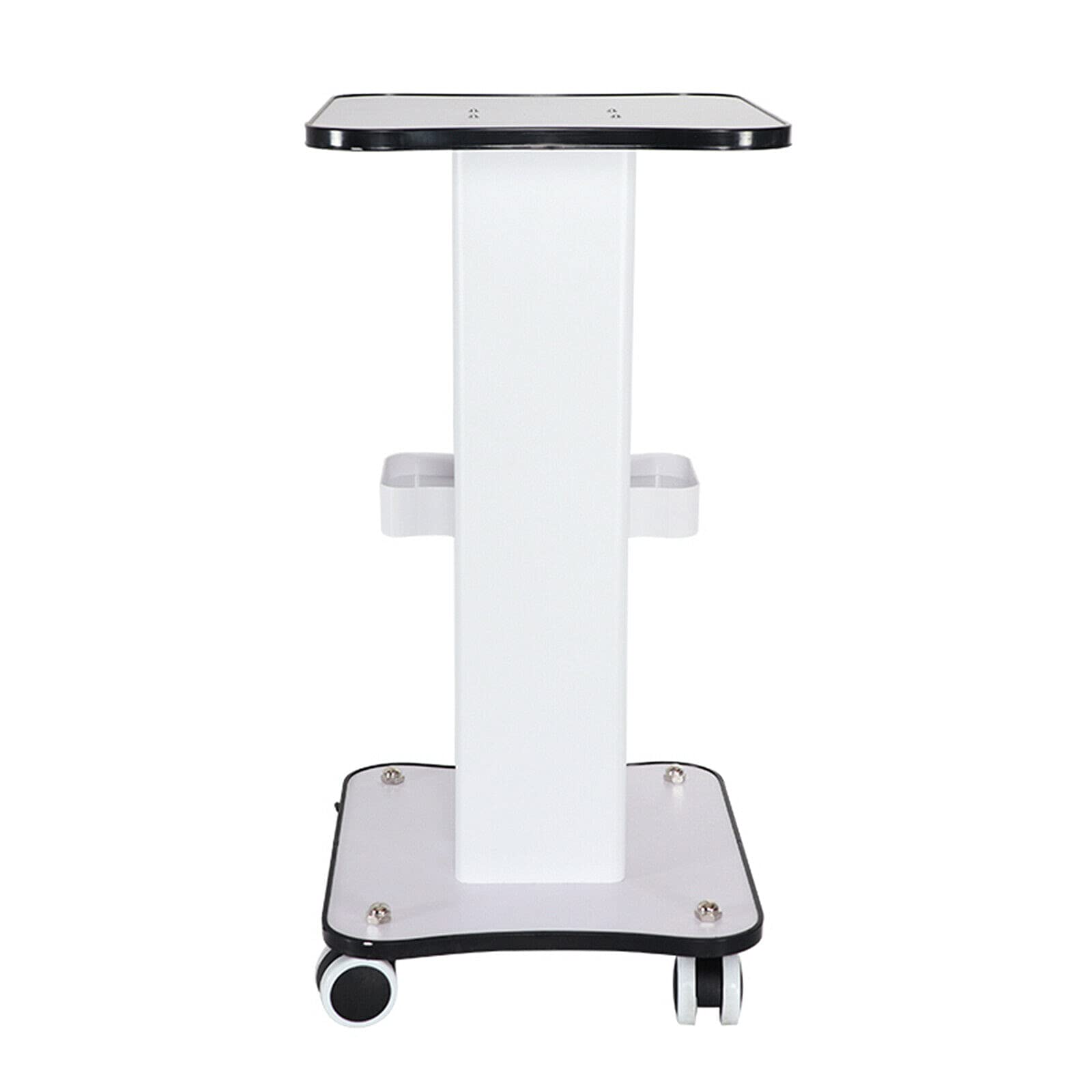 Professional Rolling Salon Trolley Cart with Tray - 360° Rotating Beauty Storage Cart for SPA, Salon & Barber Tools (White & Black) - Perfect for Hair Styling, Nail Art & Facial Treatments