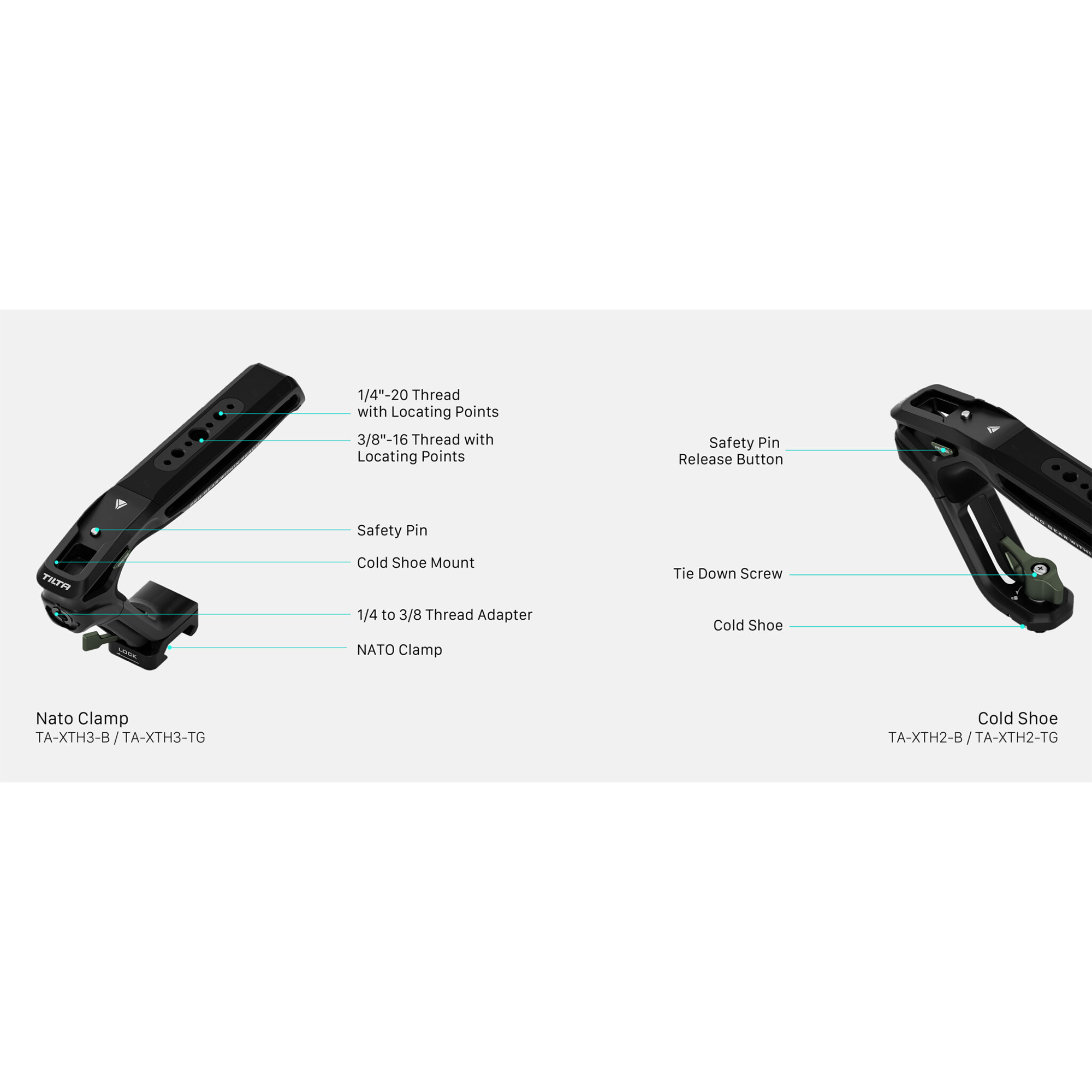 Tilta Xeno Top Handle with Cold Shoe Mount for DSLR Cameras - Black | Perfect for Vlogging, Filmmaking & Photography Accessories