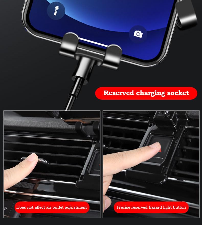 Premium Car Phone Holder for Mercedes Benz GLA 2015-2023 - Adjustable 360° Rotating Vent Dashboard Mount - Stable Hands-Free Car Phone Cradle - Perfect for GPS Navigation, Music Control & Safe Driving (Black)