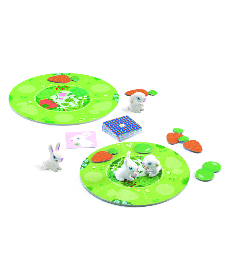 Djeco Little Collect Bunny Game - Fun Wooden Animal Matching Game for Kids, Perfect for Family Game Night & Preschool Learning Activities