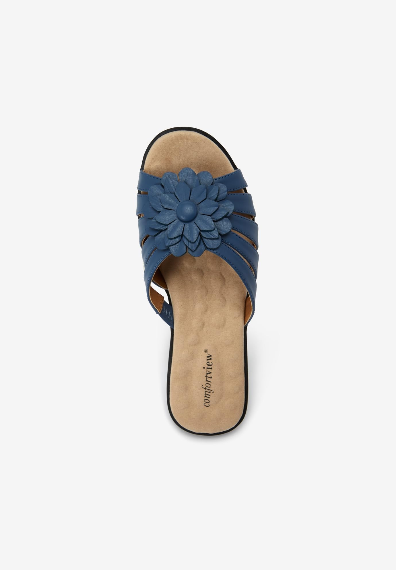 Comfortview Women's Wide Width The Abigail Sandal - Comfortable Casual Sandals for Wide Feet | Perfect for Walking, Travel & Summer Outfits