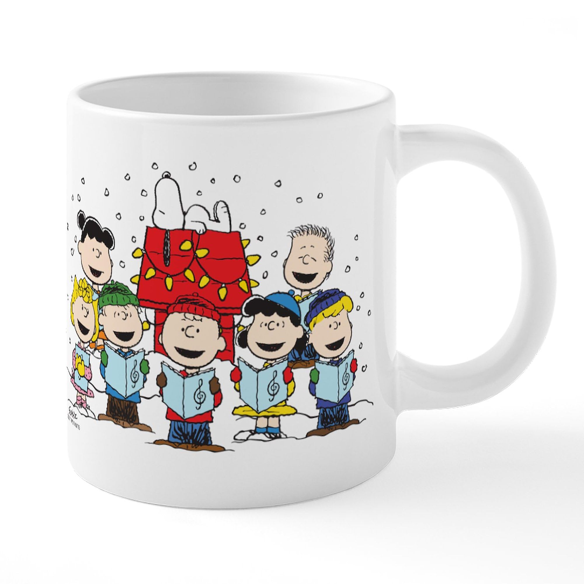 Peanuts Gang Christmas 20oz Ceramic Coffee Mega Mug - Snoopy & Charlie Brown Holiday Gift for Coffee Lovers - Perfect for Home, Office & Holiday Gatherings