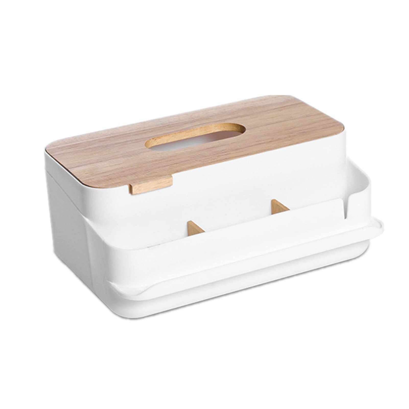 IKAXIYO Minimalist Tissue Box with Removable Baffle - Stylish PS Plastic Wide Opening Napkin Holder for Home & Office Decor - Includes Phone Stand - Perfect for Living Room, Bedroom, and Desk Organization