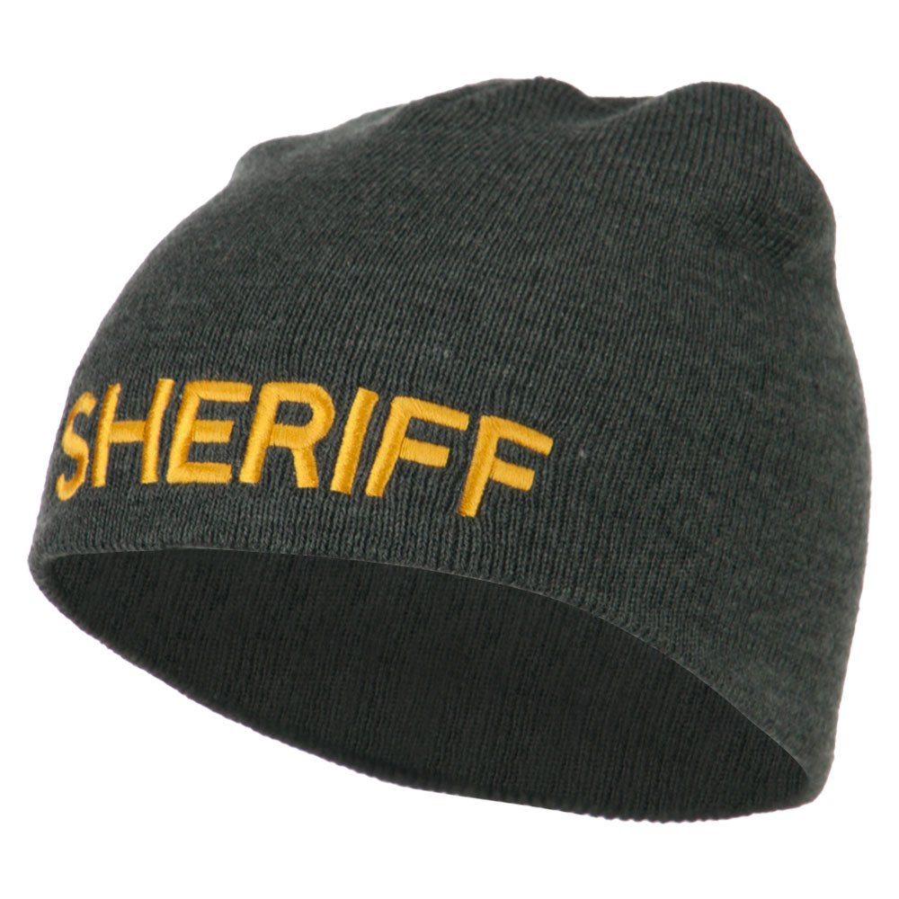 Sheriff Military Embroidered Beanie Hat - Tactical Winter Skull Cap for Outdoor Activities, Hunting & Law Enforcement - e4Hats.com