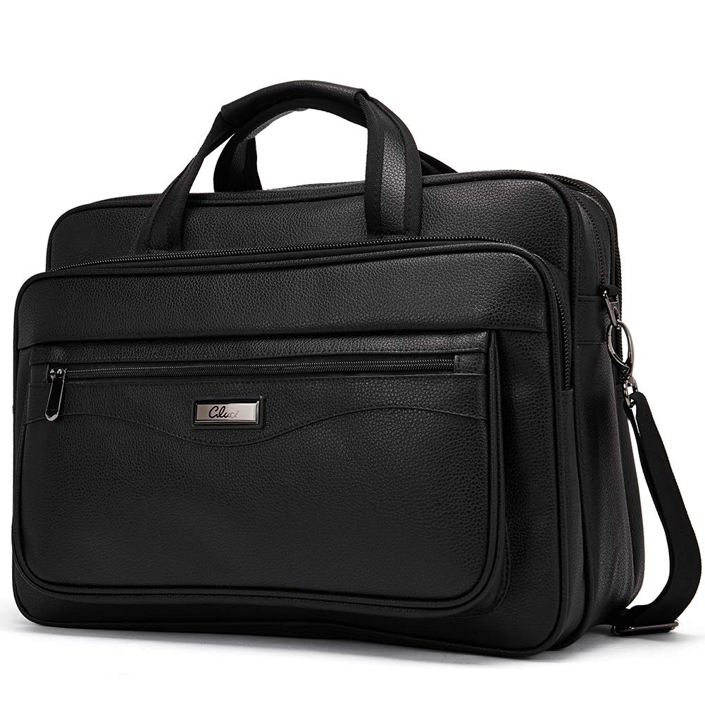 CLUCI Genuine Leather Briefcase for Men - Large Capacity 15.6 Inch Laptop Bag, Professional Business Travel Shoulder Bag for Work, Office & Commuting | Durable & Stylish Men's Work Bag