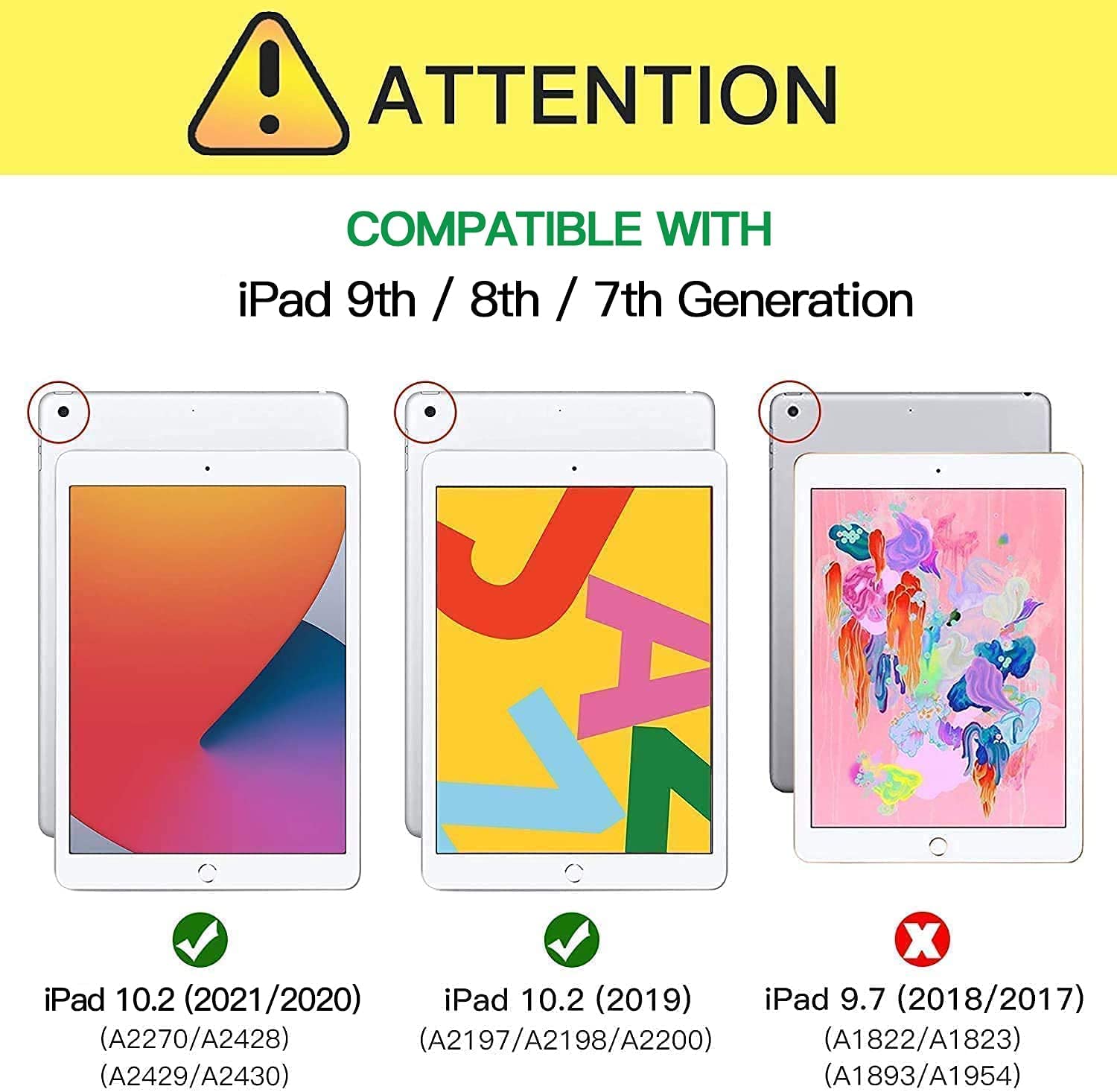 Shockproof Rugged Protective Case for iPad 10.2 Inch (9th/8th/7th Generation 2021/2020/2019 Model) - Slim Heavy Duty Cover with Anti-Slip Grip - Perfect for Work, Travel & Outdoor Activities - Sky Blue