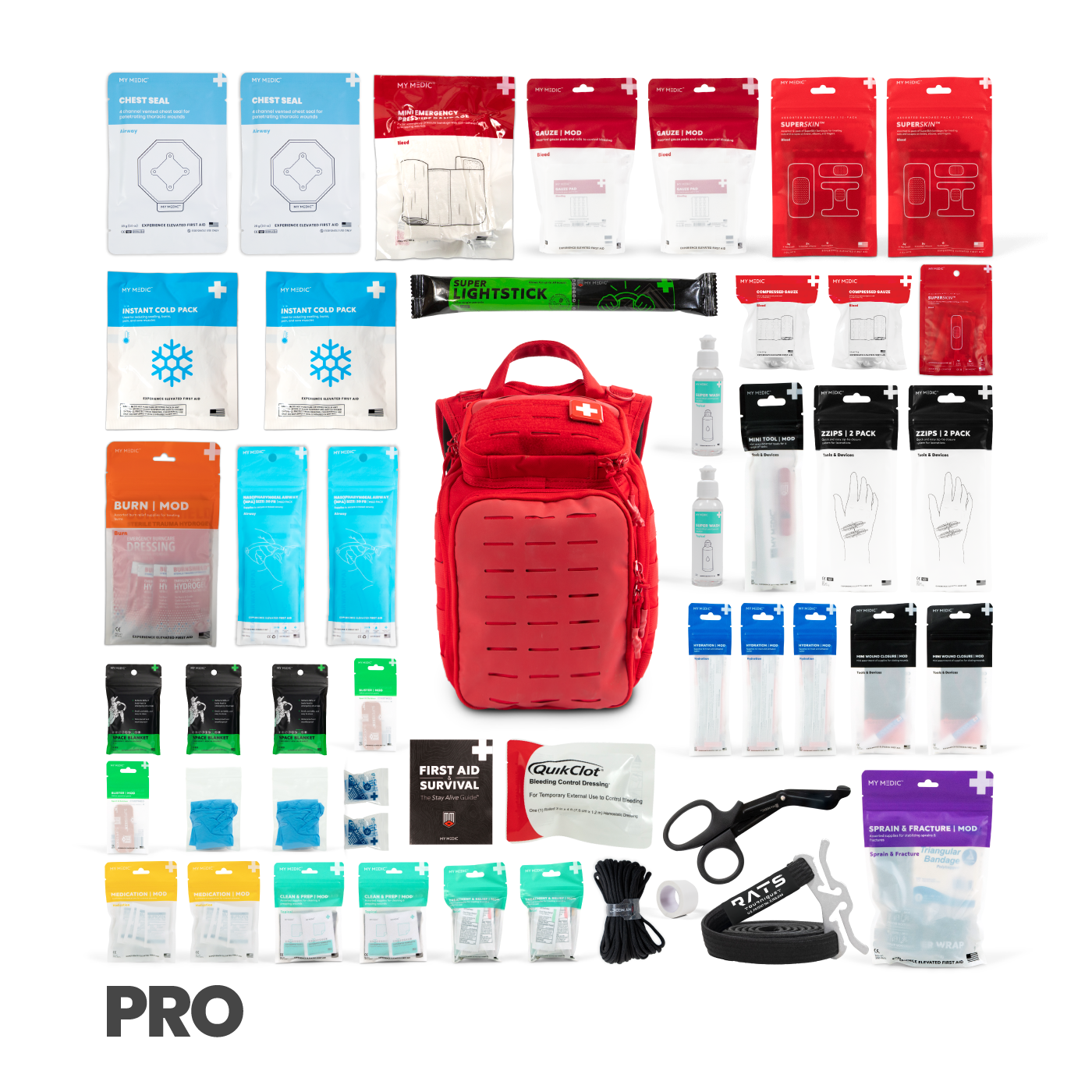Recon First Aid Kit - Compact & Durable Emergency Medical Supplies for Outdoor Adventures, Hiking, Camping & Survival