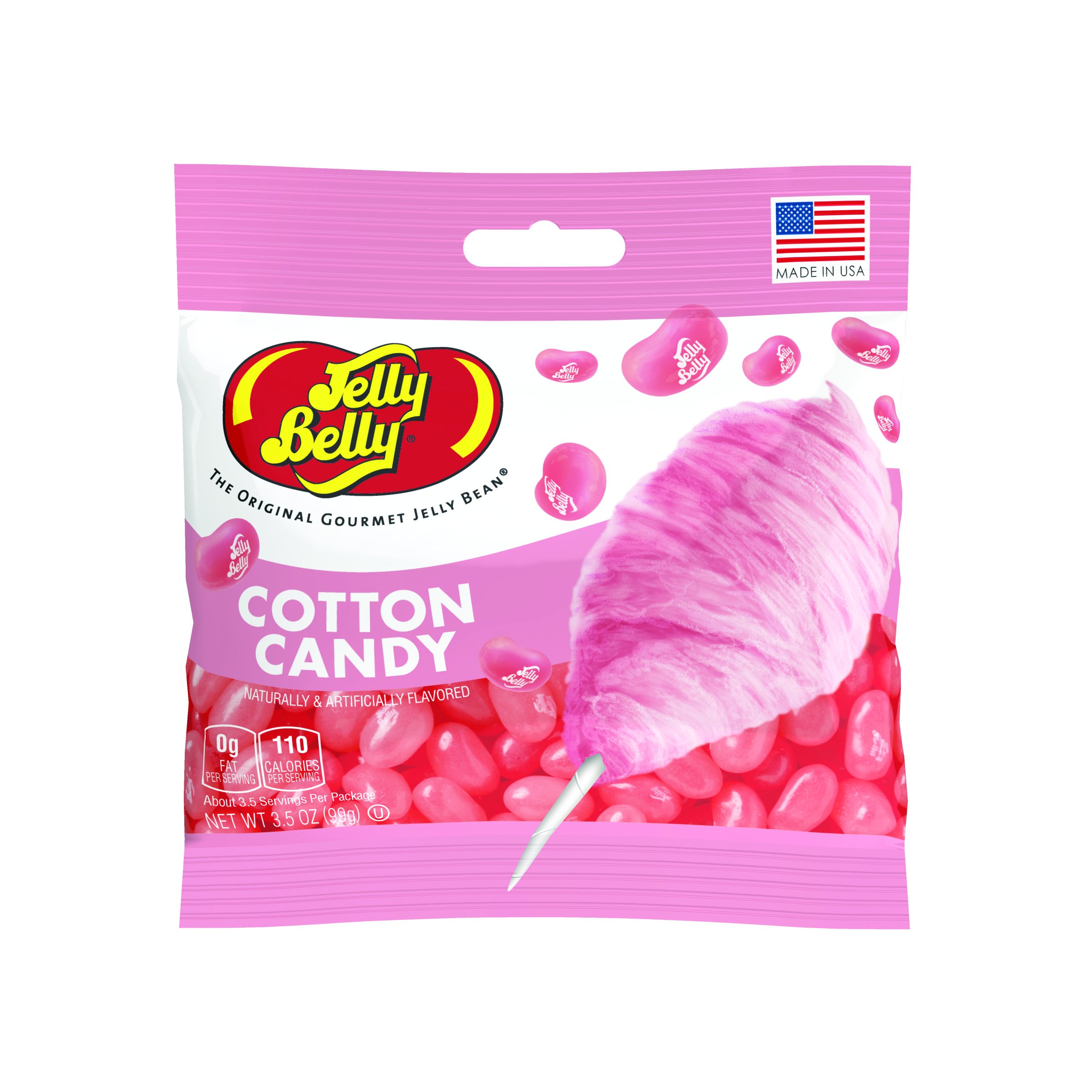 Jelly Belly Cotton Candy Jelly Beans - 12 Pack (3.5 oz Bags) | Bulk Candy for Parties, Halloween Treats & Office Snacks