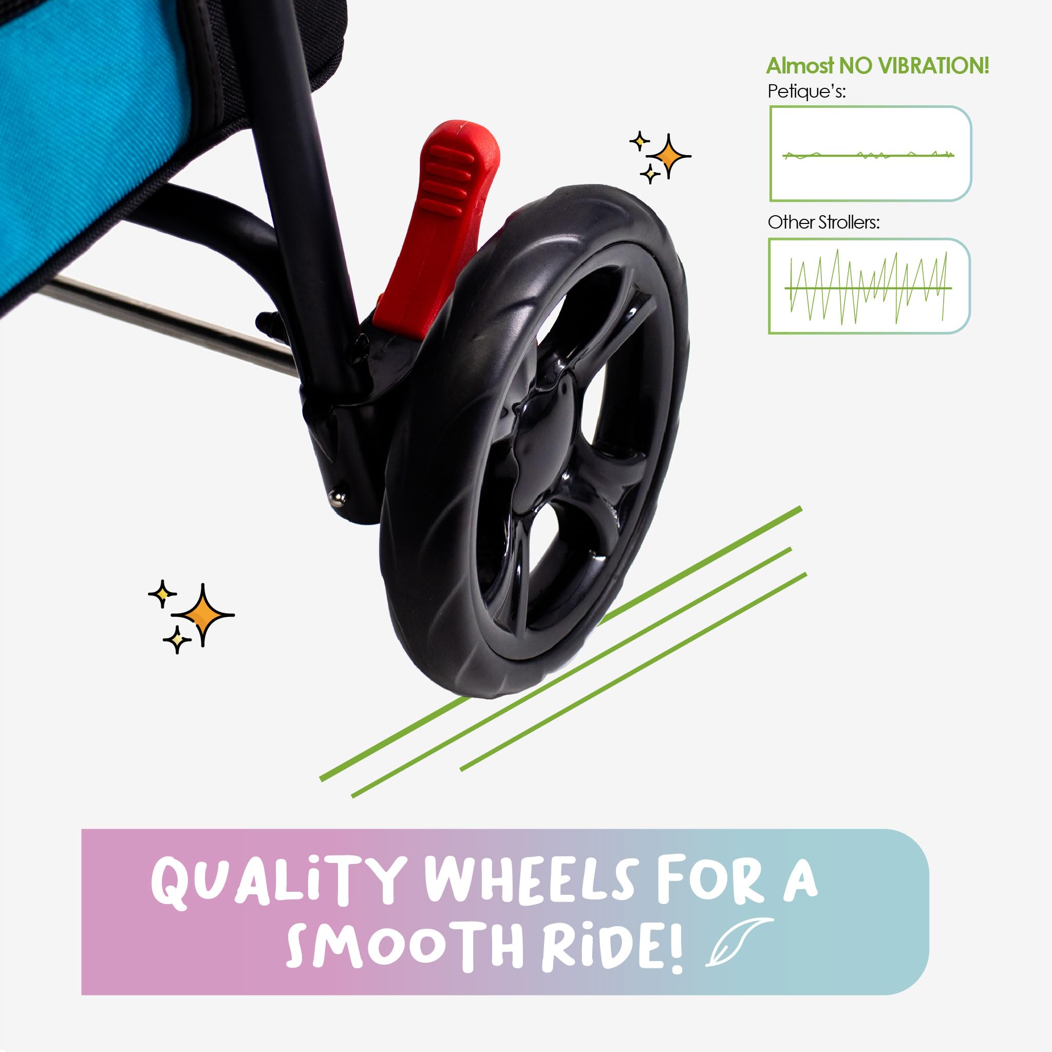 PETIQUE Double Decker Pet Stroller - 11.53lb Teal for Small Dogs & Cats