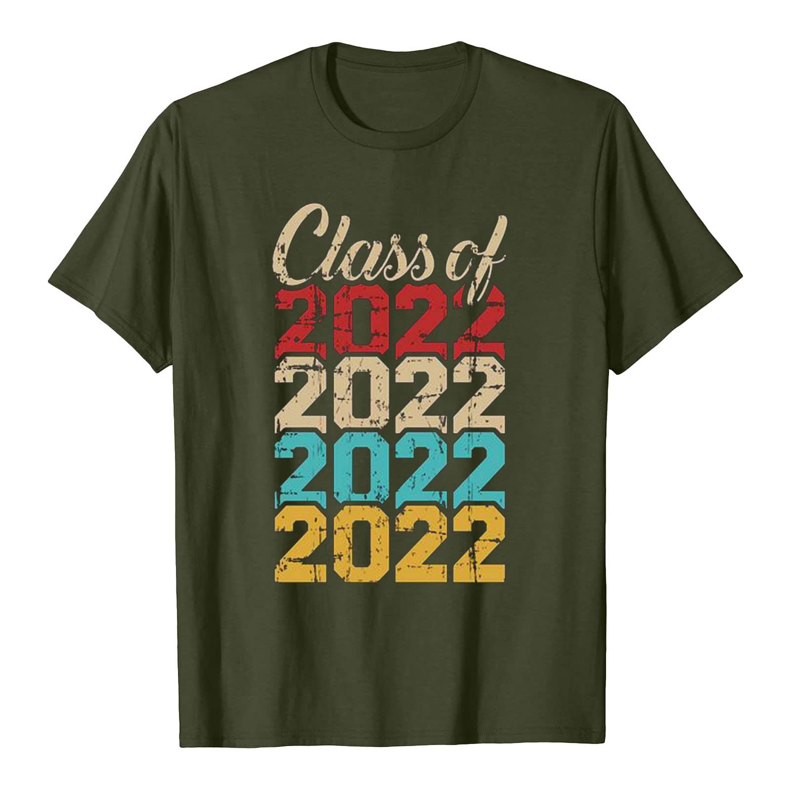 2022 Graduation T-Shirt for Men & Women - High School & College Gift, Summer Short Sleeve Letter Print Top - Perfect for Graduation Parties & Campus Wear