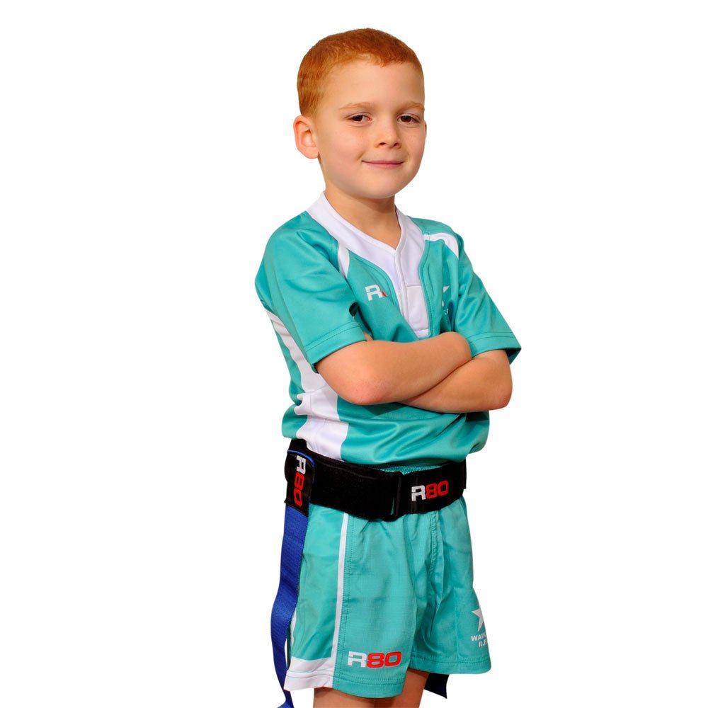 R80 Junior Rippa Rugby Set - 10 Player Youth Rugby Kit with Belts & Flags | Perfect for Kids Rugby Training, School PE Classes & Team Sports Activities