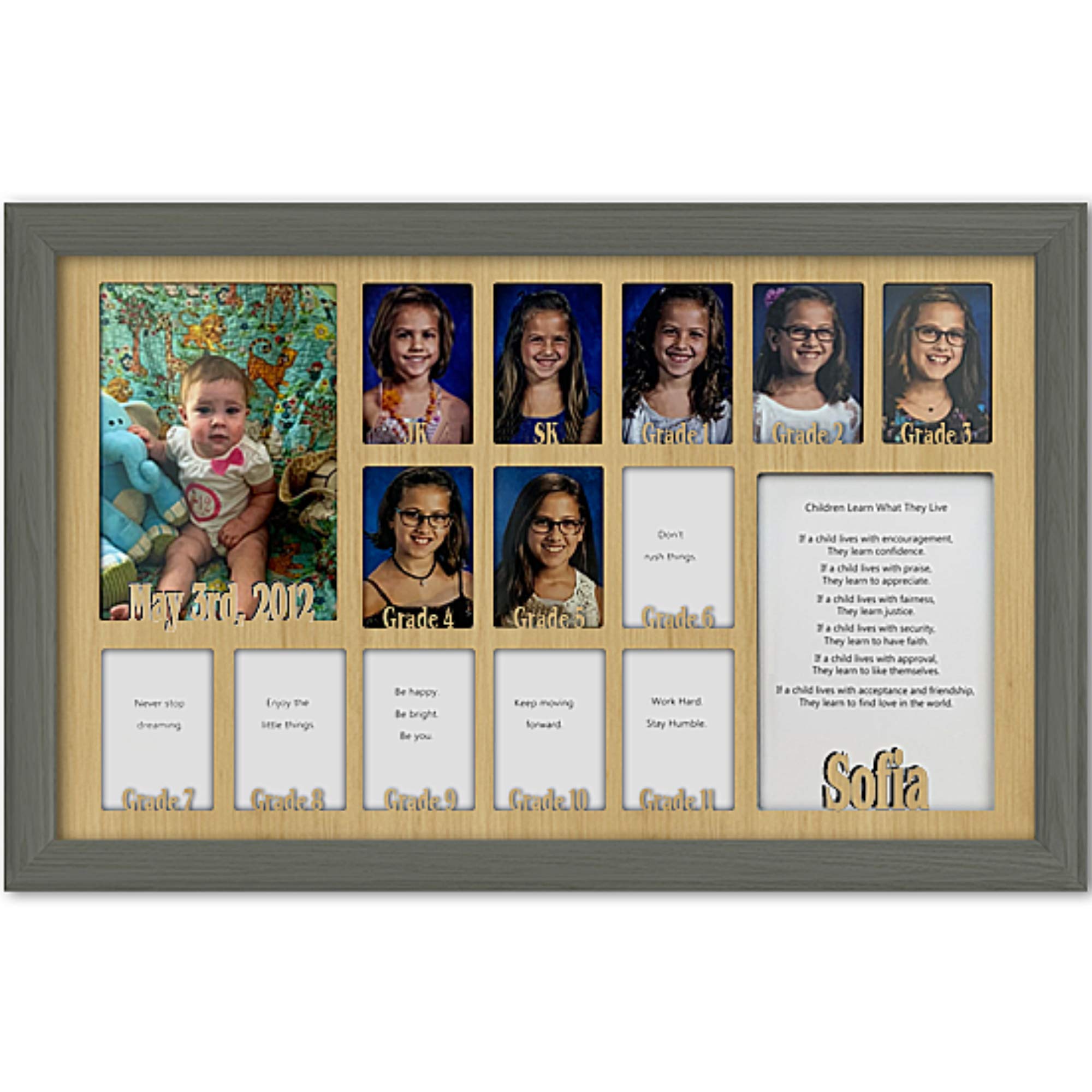 Personalized Northland School-Years Picture Frame - Custom Name, Holds Twelve 2.5