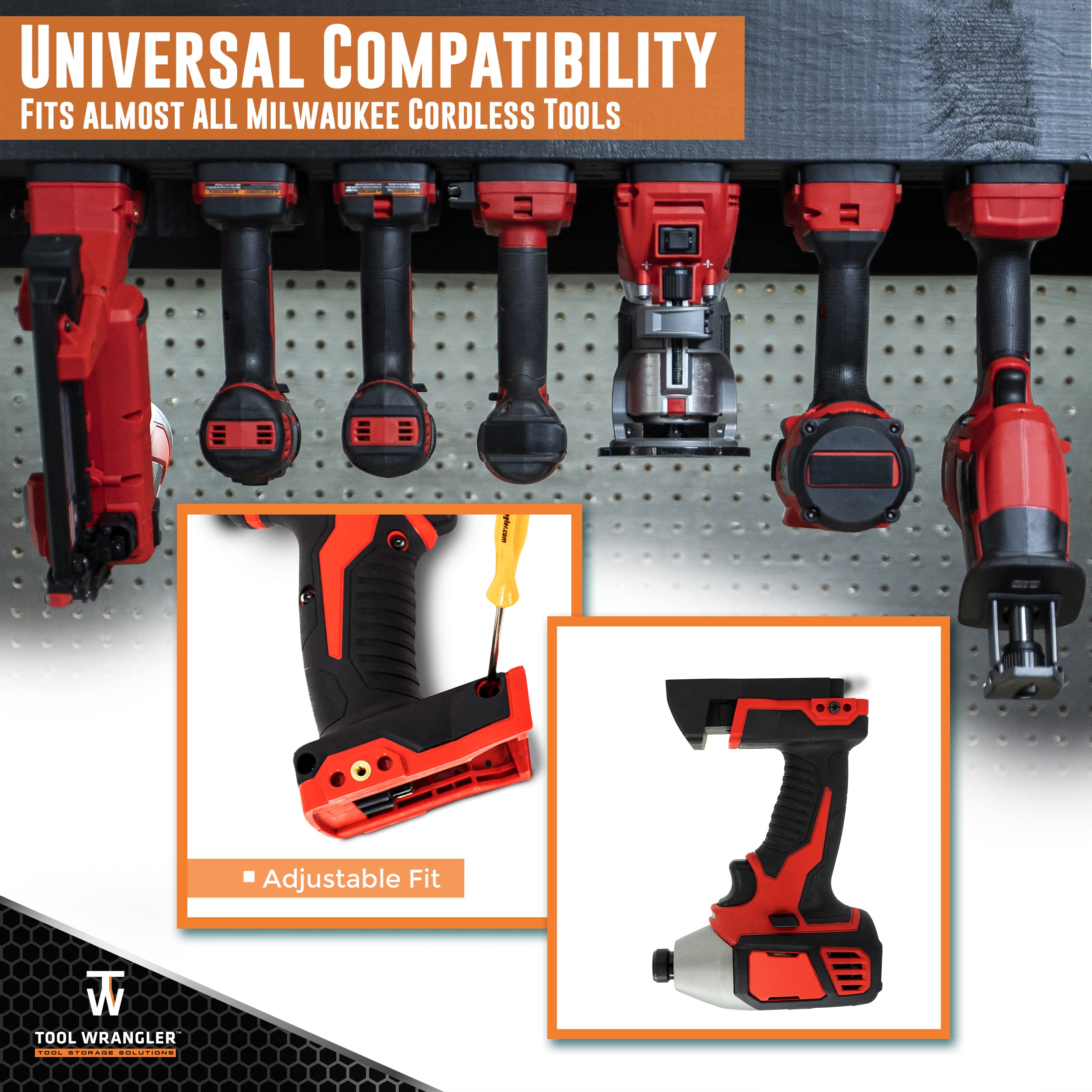 Milwaukee M18 Tool & Battery Organizer - 18pc Combo (9 Tool Holders + 9 Battery Holders) | Heavy-Duty Wall Mount for Workshop & Garage | Made in USA with Screws Included | Perfect for Milwaukee M18 Power Tools Storage & Organization