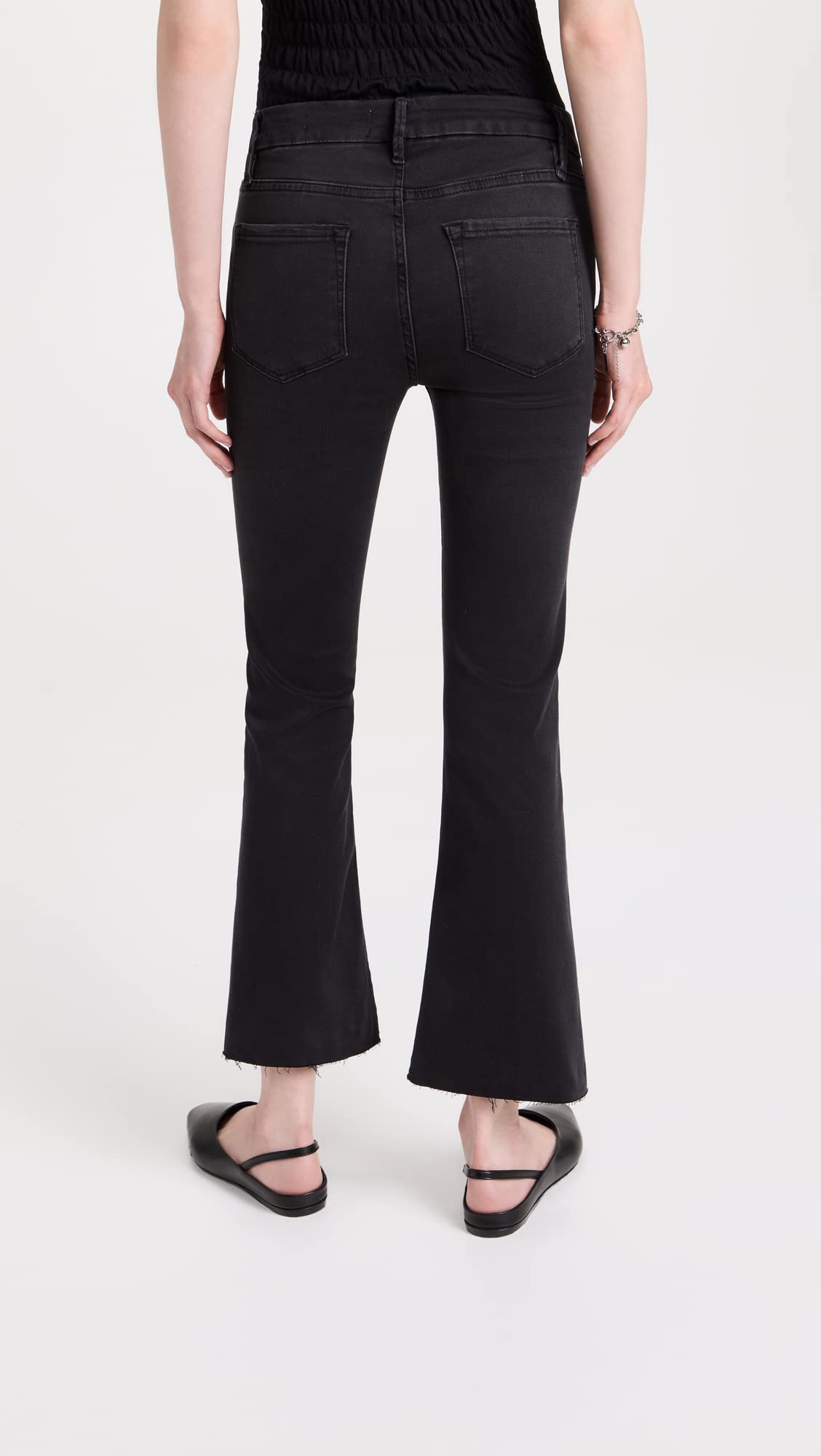 FRAME Women's Le Cropped Mini Boot Raw Edge Jeans - High Waist Distressed Denim for Casual Outfits & Night Out Looks