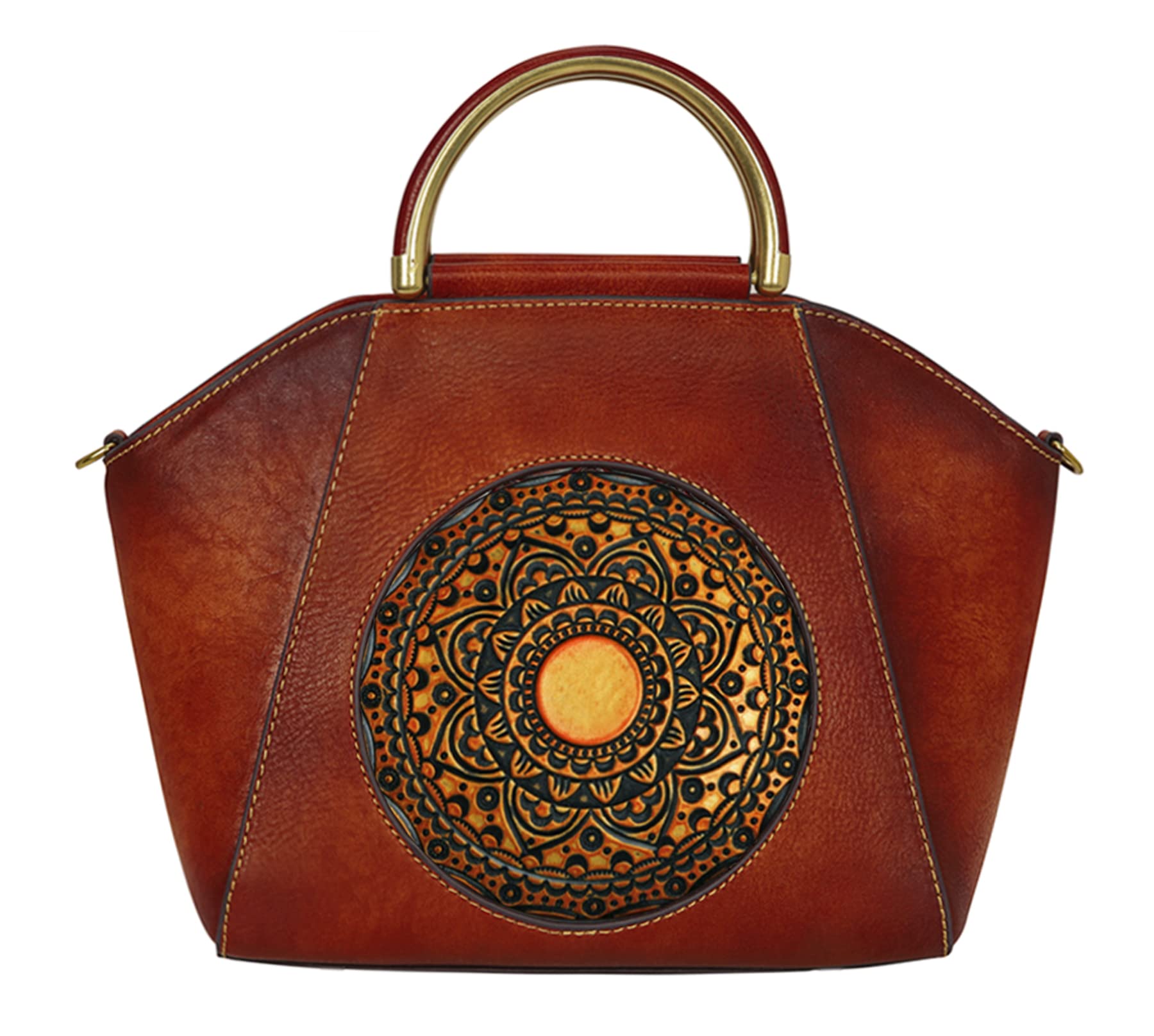 Vintage Leather Tote Bag for Women - Top Handle Shoulder Purse with Organizer Compartments | Stylish Ladies Handbag for Work, Travel & Everyday Use