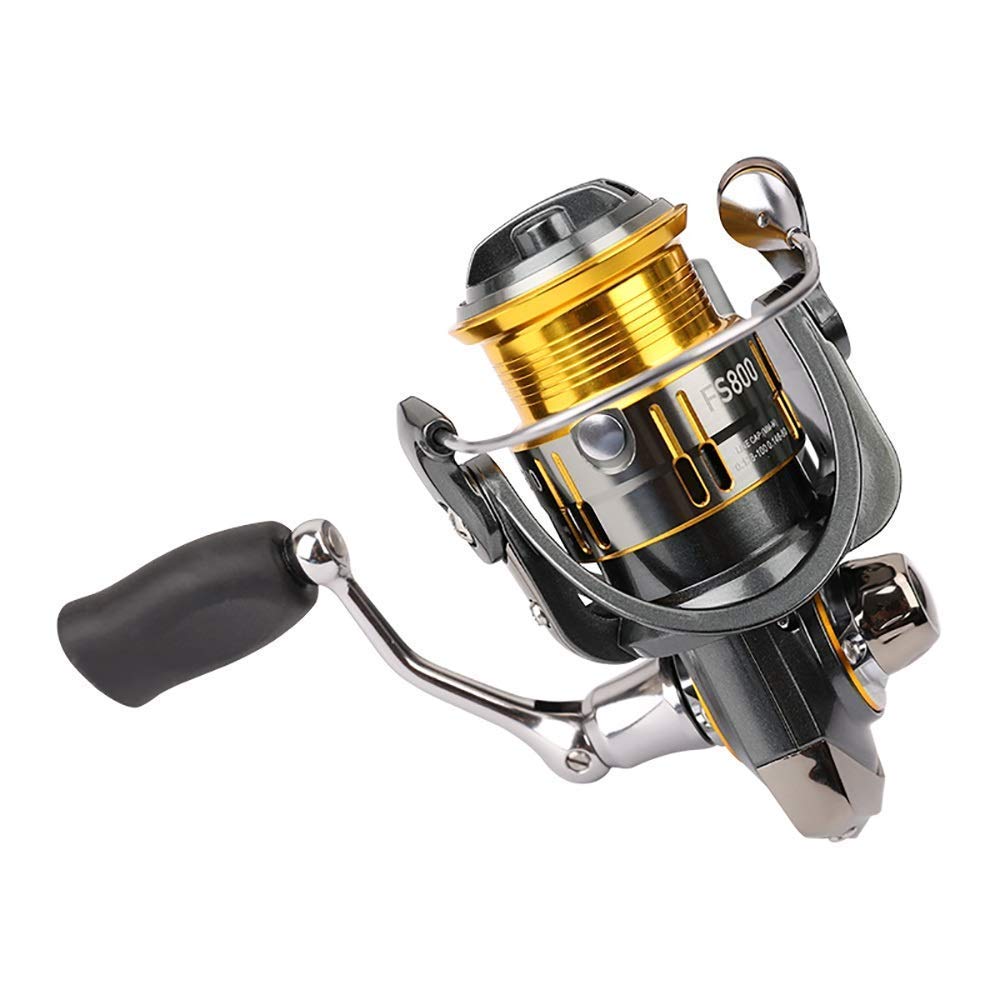 Premium FS800 9+1BB Spinning Fishing Reel with Front Drag - High-Speed Fixed Spool for Shore, Beach Casting & Boat Fishing - Ideal for Carp Fishing (Black, FS800 Size) - Perfect for Saltwater & Freshwater Angling Adventures