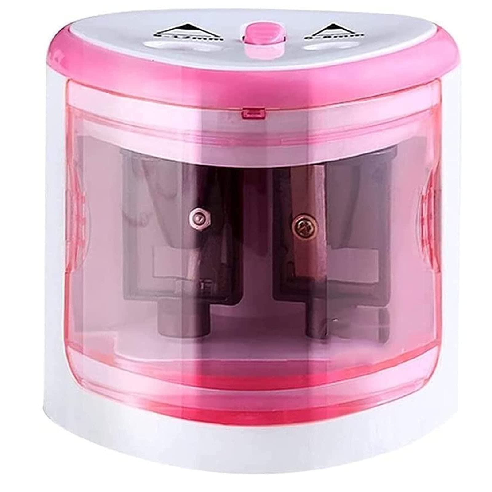 KDJFHDJ Electric Pencil Sharpener - Dual Hole Automatic Pencil Sharpener for School, Office & Home Use - Quiet & Stable Operation with 3 Color Options (Pink, Blue, White) - Perfect for Classrooms, Art Projects & Standardized Testing Supplies