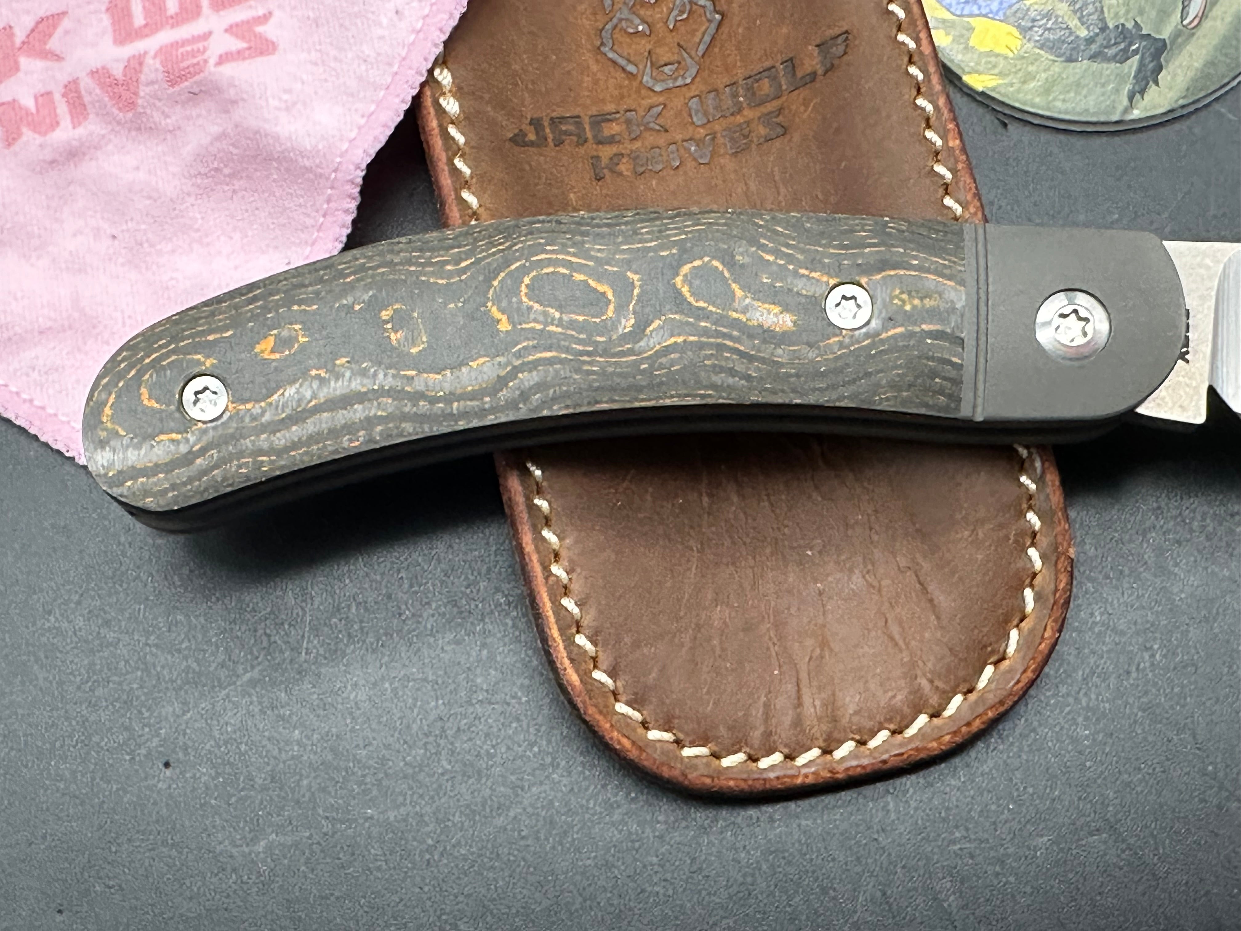 Jack Wolf Javelina Jack Orange Camo Carbon Hunting Knife - Premium Outdoor Survival Tool for Camping, Hiking & Bushcraft