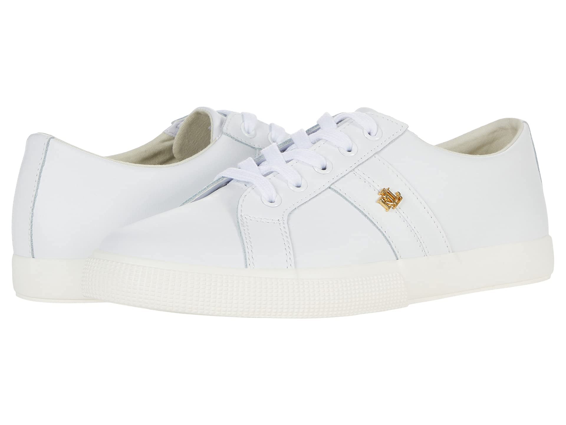 Lauren Ralph Lauren Janson II Action Leather Sneakers for Women - Comfortable Casual Walking Shoes for Work, Travel & Everyday Wear
