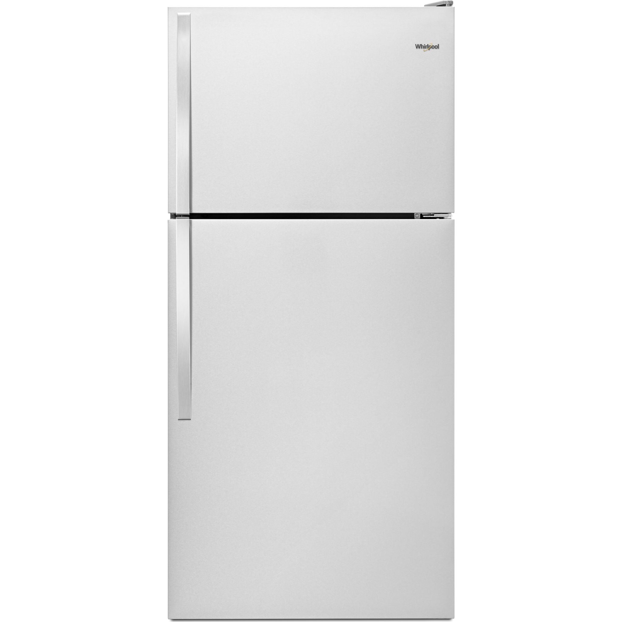 Whirlpool WRT148FZDM 18.3 Cu. Ft. Top Freezer Refrigerator - Monochromatic Stainless Steel - Energy Star Certified - Perfect for Kitchens, Apartments & Small Spaces