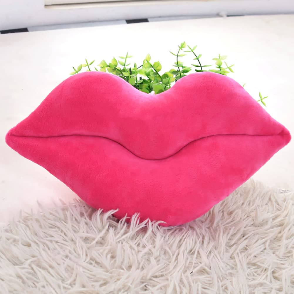 Red Velvet Lip Pillow - Hot Pink Love Cushion for Bed & Living Room Decor