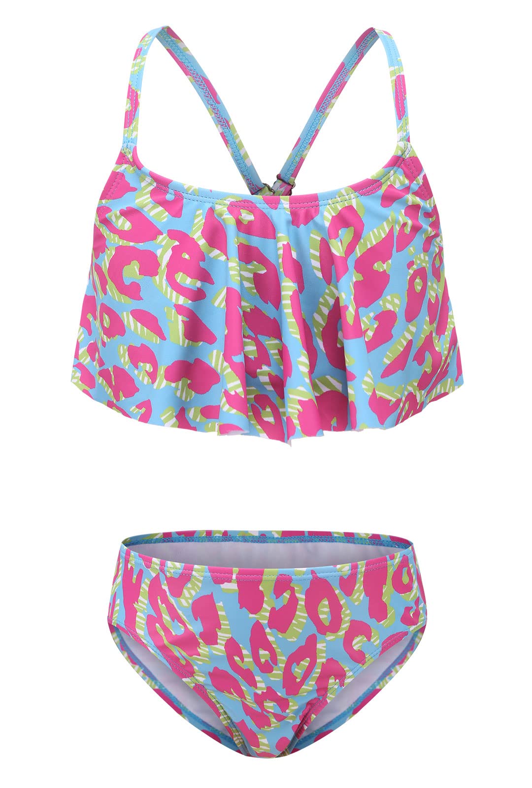 Rainbow Bikini Sets for Girls - Adjustable Strap Two Piece Swimsuits for Beach, Pool & Summer Vacation