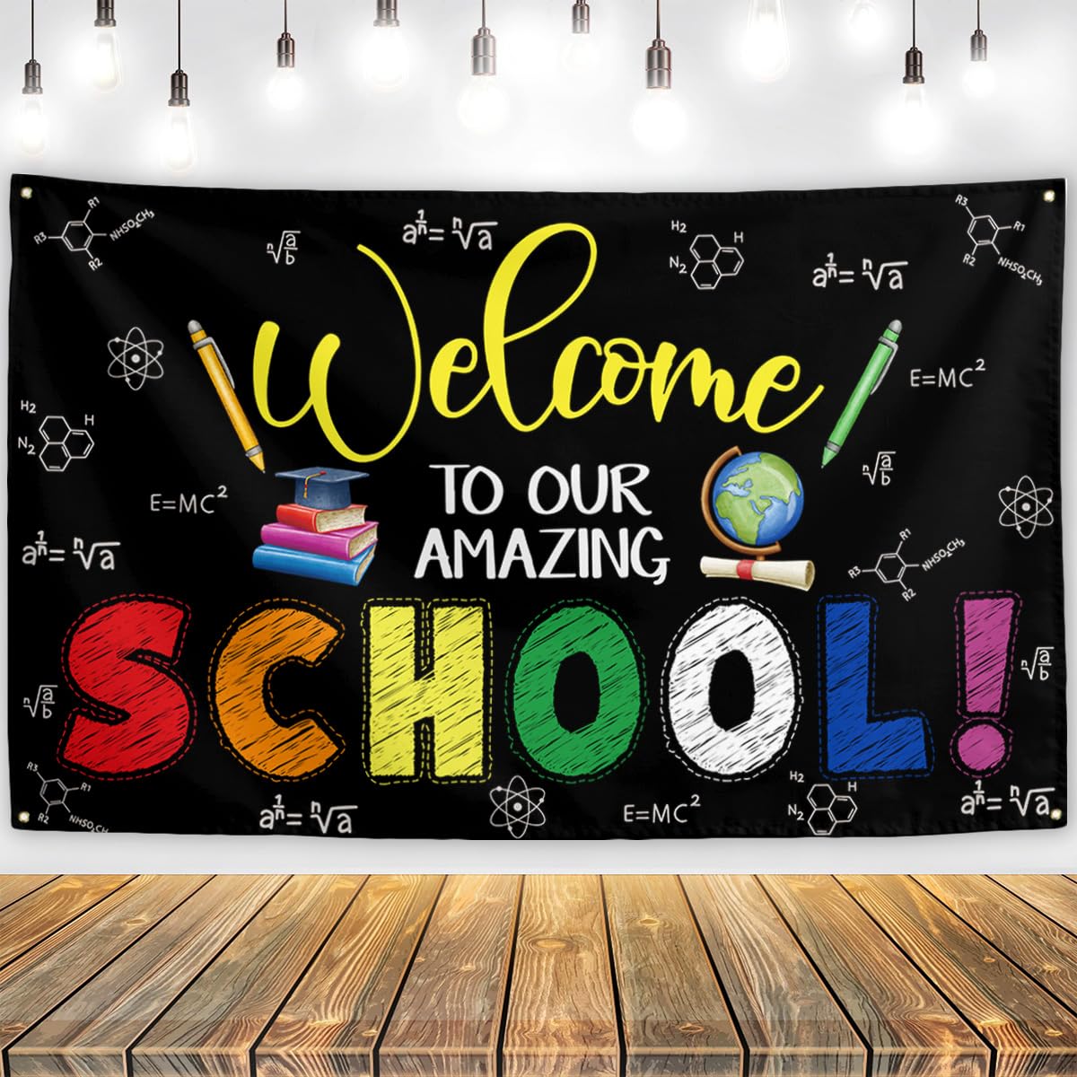 Back to School Decorations - First Day of School Backdrop & Welcome Banner for Classroom Decor - Perfect for Classroom Parties, Photo Booths & School Events