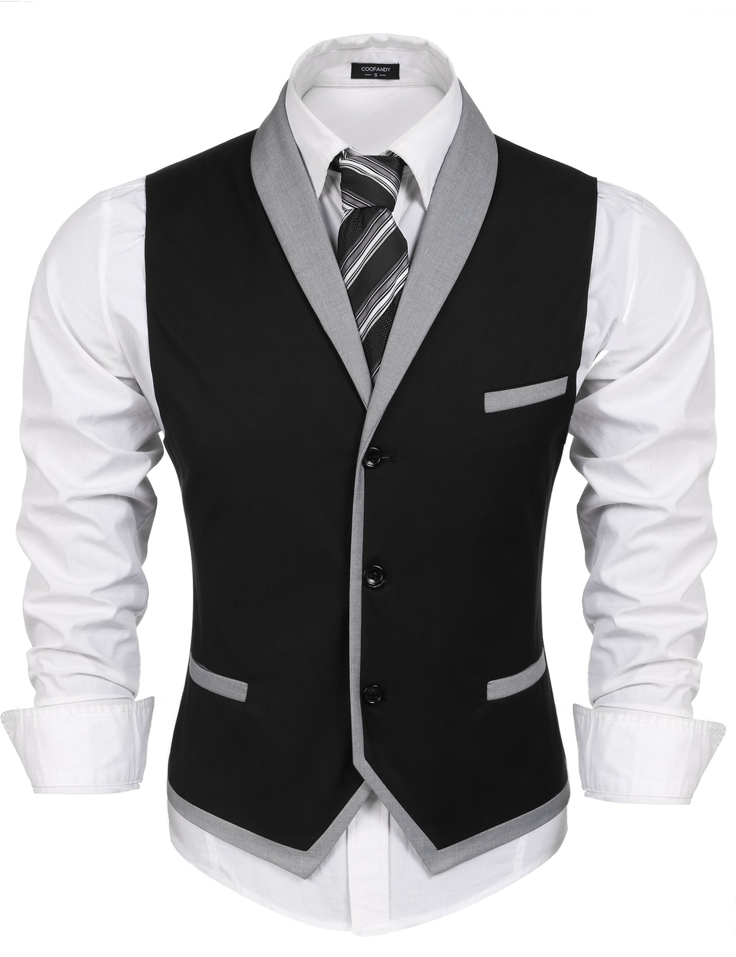 COOFANDY Slim Fit Men's Suit Vest - Formal Business Dress Waistcoat for Wedding & Office - Premium Stretch Fabric for Comfortable All-Day Wear