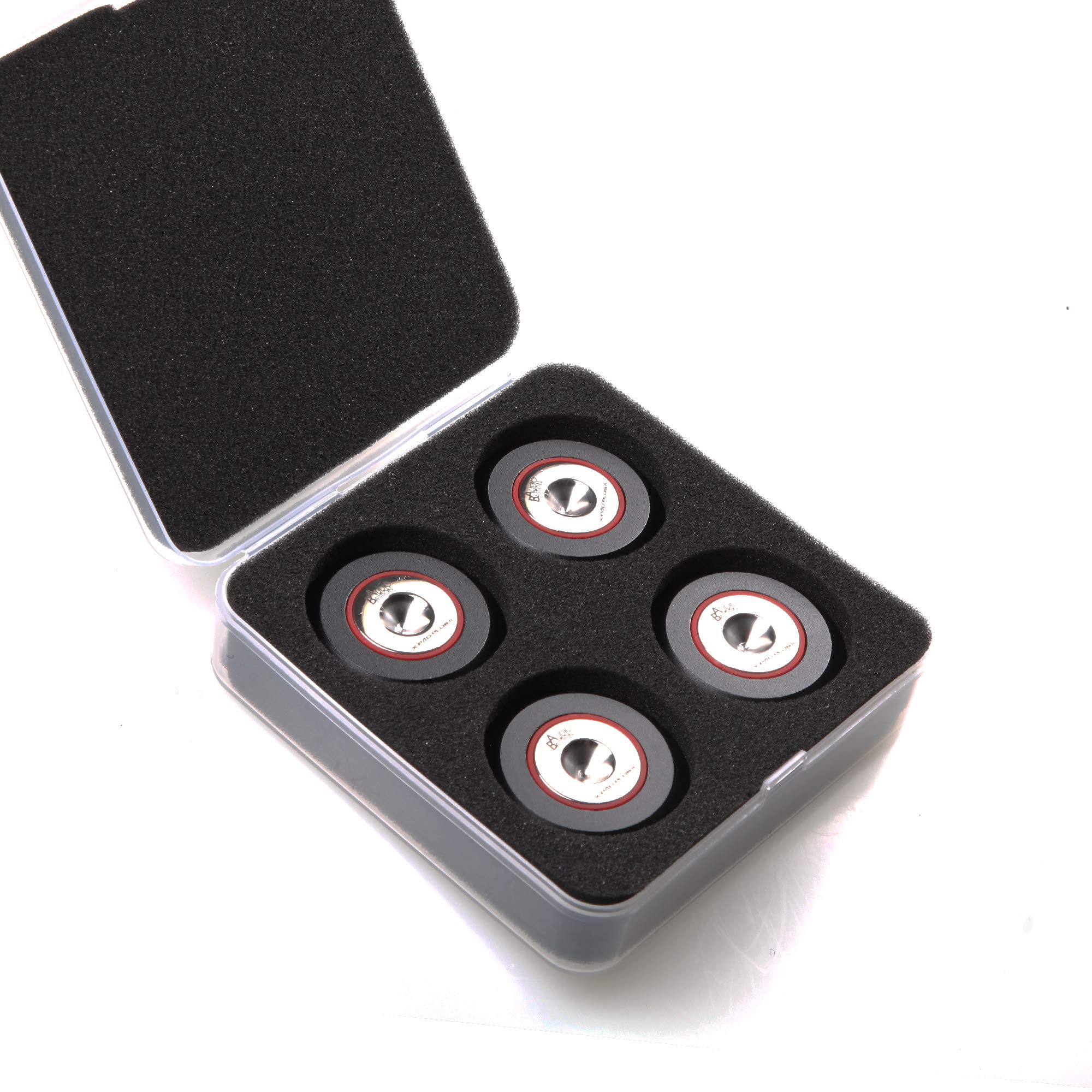 AUDIO BASTION X-PAD Plus 2-Layer Aluminum Speaker Isolation Pads - Vibration Dampening Feet for Studio Monitors, Bookshelf & Floorstanding Speakers - Perfect for Home Theater, Music Studios & Audiophile Setups