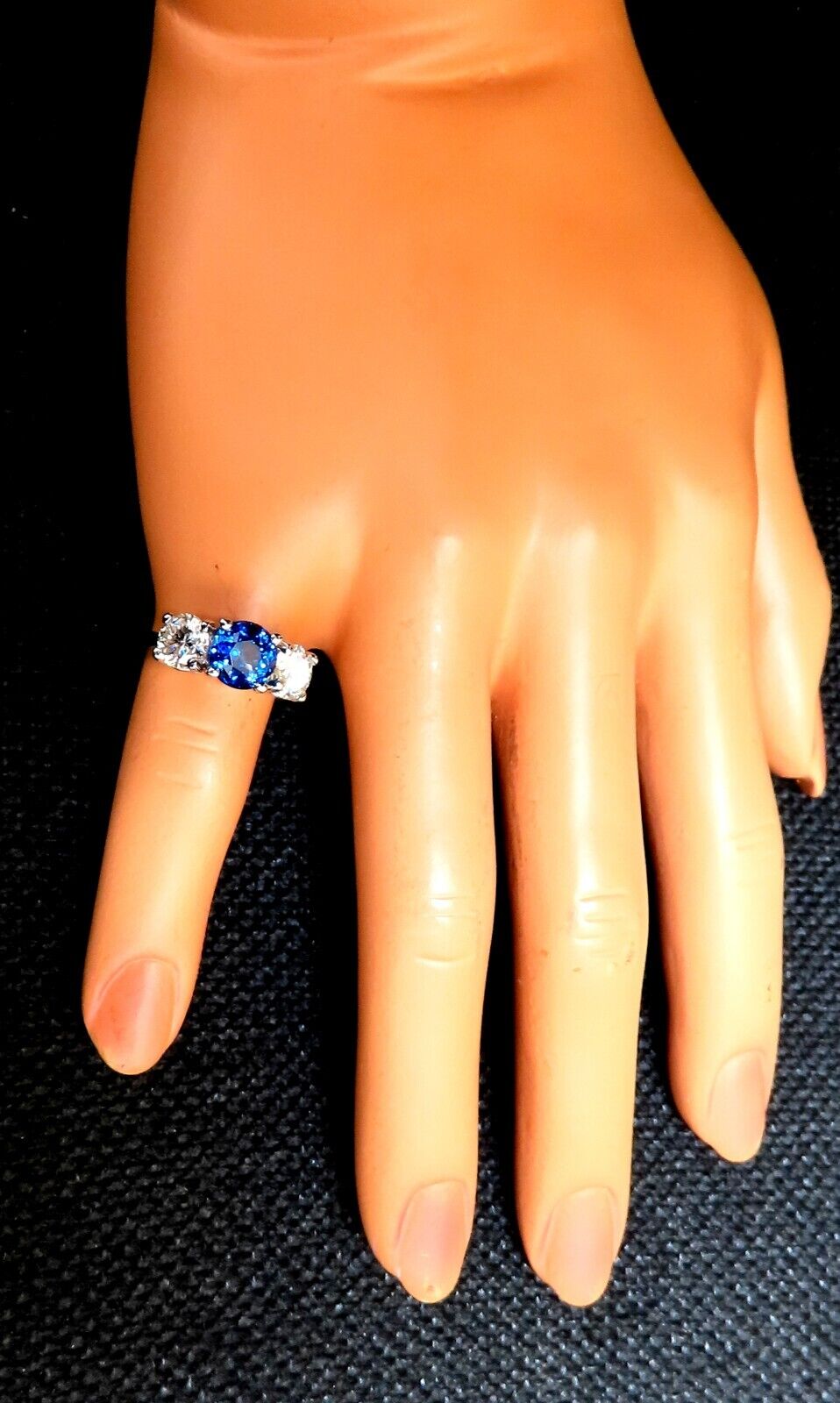 GIA Certified 2.69ct Natural No Heat Sapphire Diamond Engagement Ring in Platinum, Three Stone Design - Perfect for Wedding, Anniversary & Special Occasions