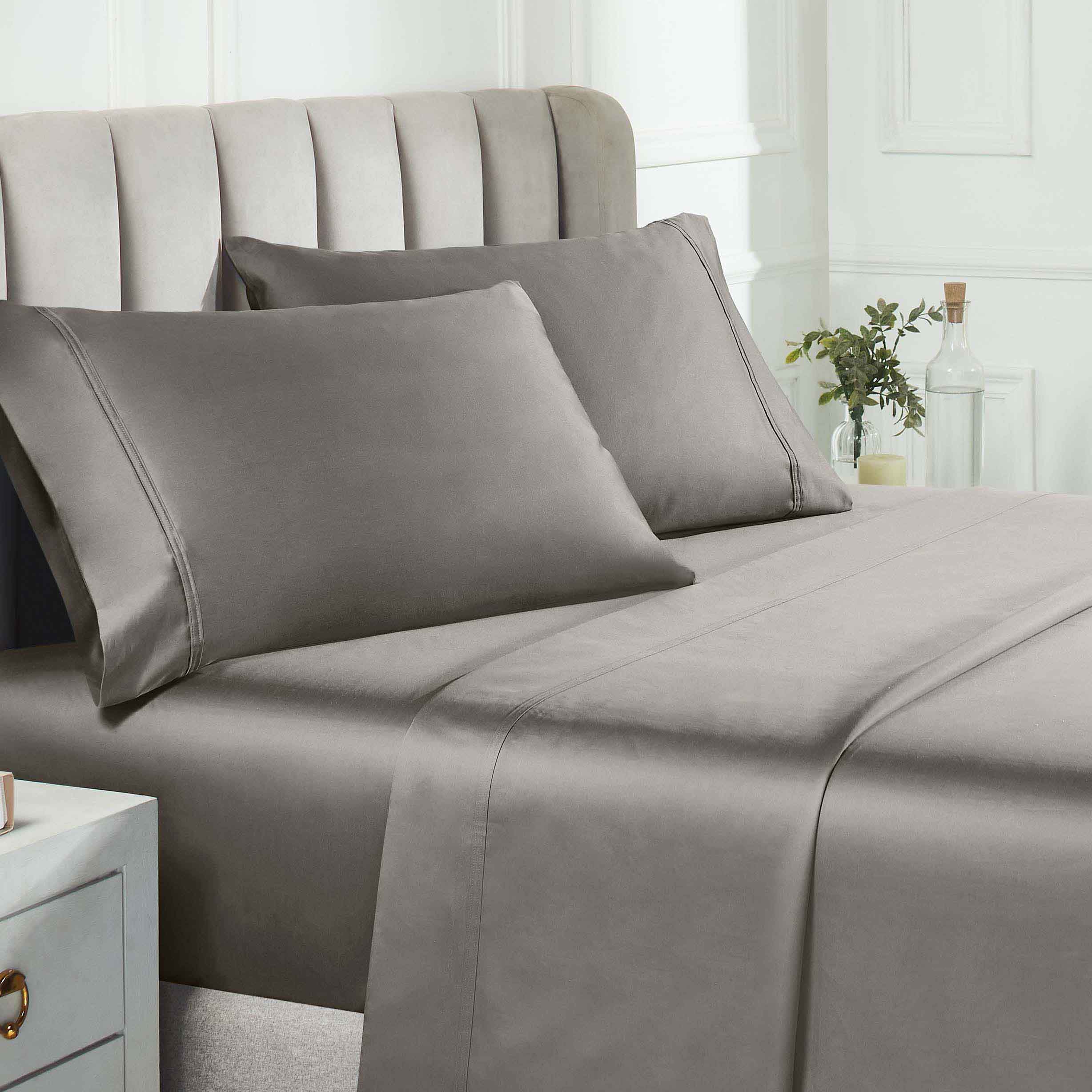 Premium 850 Thread Count 100% Cotton Solid Color Bed Sheet Set - Ultra Soft & Breathable for Comfortable Sleep - Perfect for Master Bedroom, Guest Room & Luxury Hotels