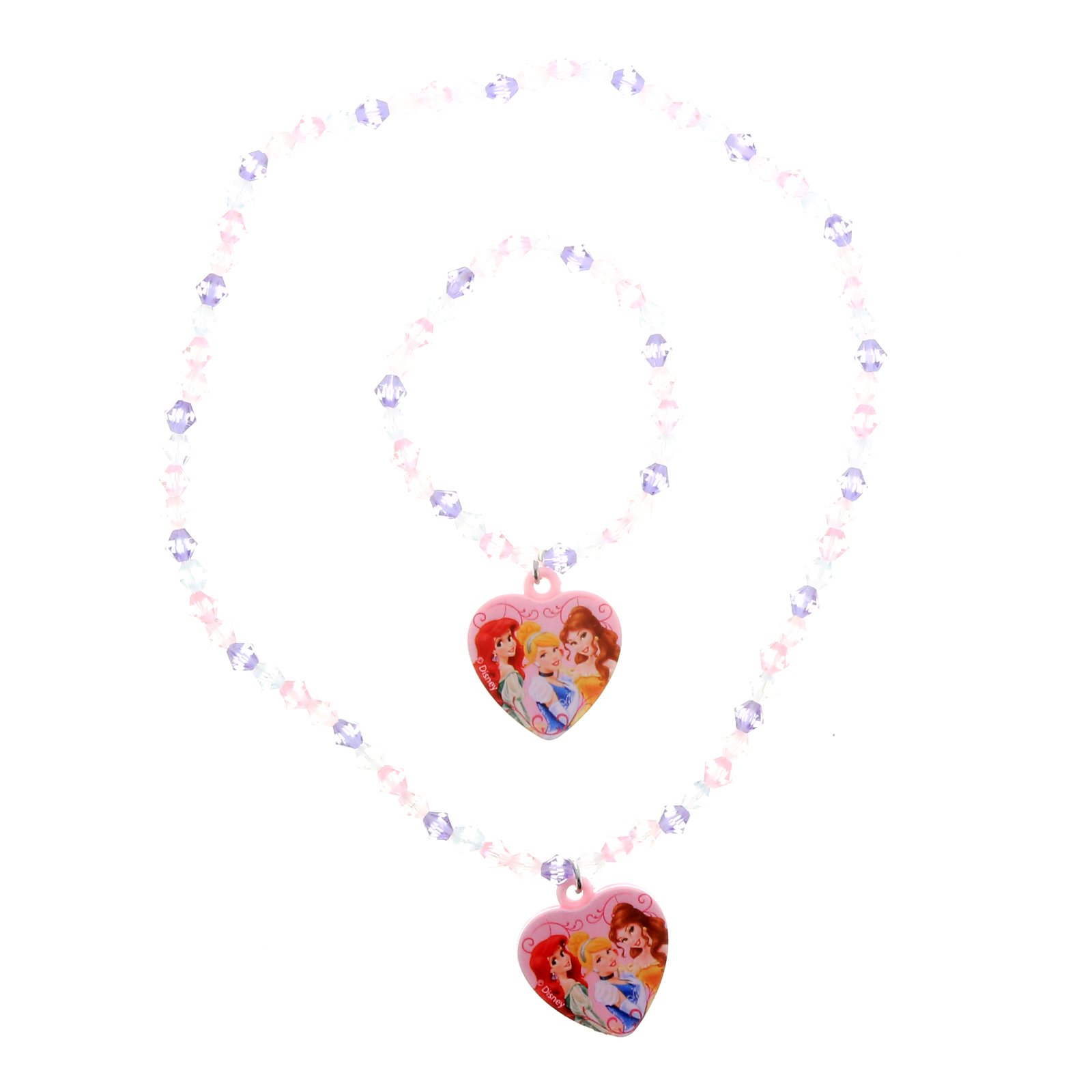 Disney Princess Necklace and Bracelet Jewelry Set for Girls - 2 Elegant Styles (Aurora & Cinderella) | Perfect for Birthday Gifts, Dress-Up Play, and Special Occasions