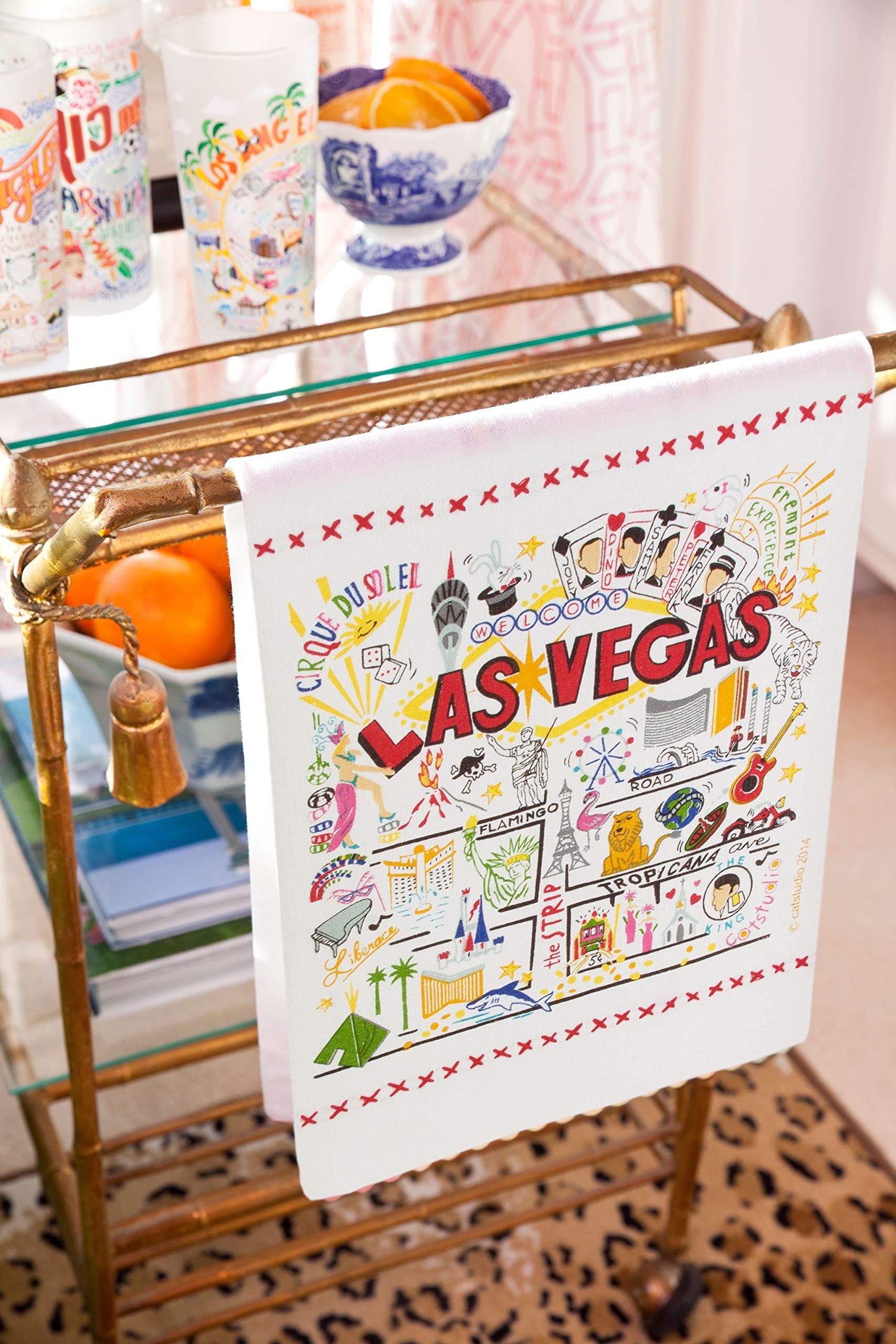 Catstudio Las Vegas Dish & Hand Towel Set - Absorbent Cotton Kitchen, Bar & Bath Towels for Drying Dishes & Hands | Perfect for Home, Restaurant & RV Use