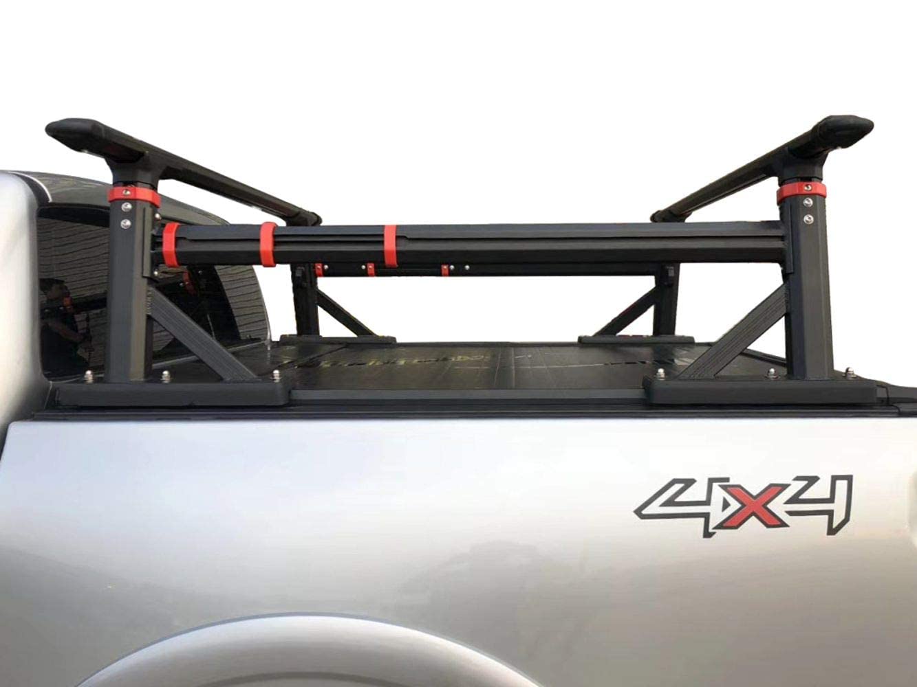 Universal Extendable Aluminum Pickup Truck Bed Rack with Cross Bars - Heavy Duty Cargo Carrier for Camping, Hunting & Outdoor Adventures