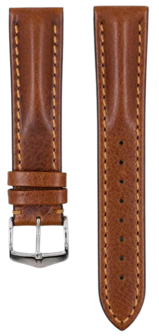Hirsch Lucca Golden Brown 24mm Genuine Leather Watch Strap - Replacement Band for Smartwatches & Classic Timepieces | Perfect for Business, Casual & Formal Occasions