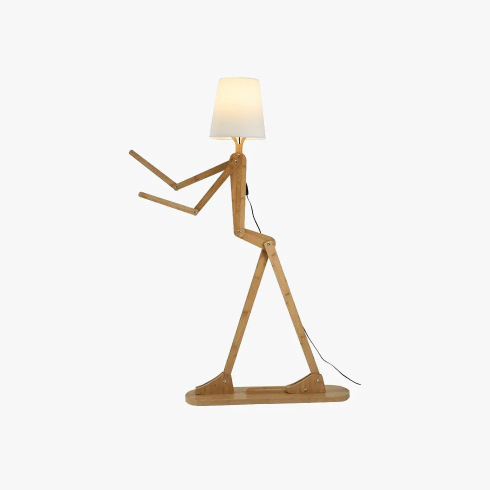 Adjustable Wooden Figurine Floor Lamp - Modern Home Decor for Living Room, Bedroom & Office Lighting