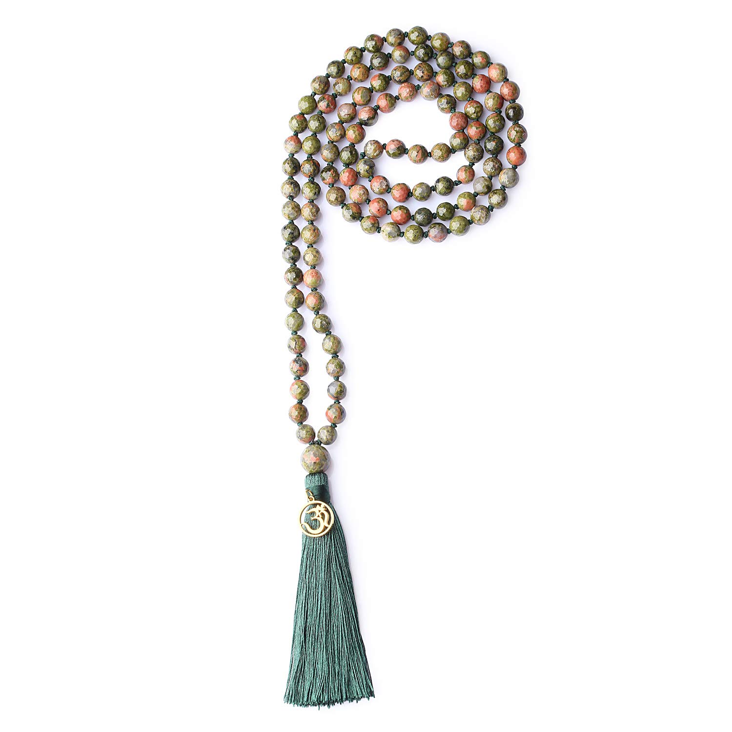 COAI OM Charm Mala Beads Necklace for Yoga & Meditation