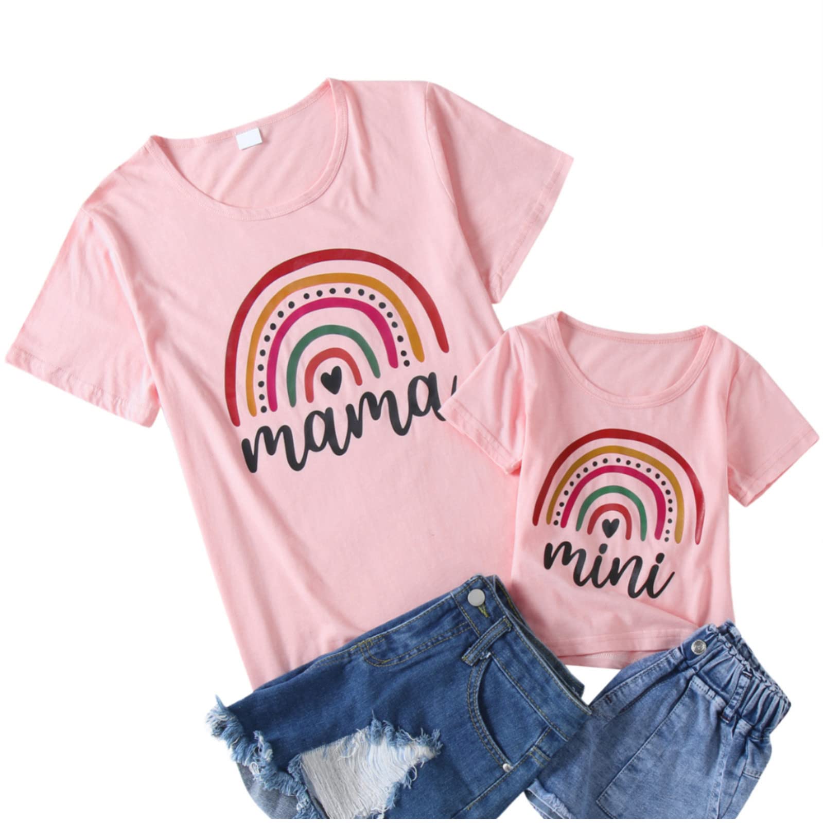 Vibrant Rainbow Short Sleeve T-Shirt for Toddler Girls - Soft Cotton Casual Summer Top - Perfect for Playdates, Birthday Parties & Outdoor Adventures