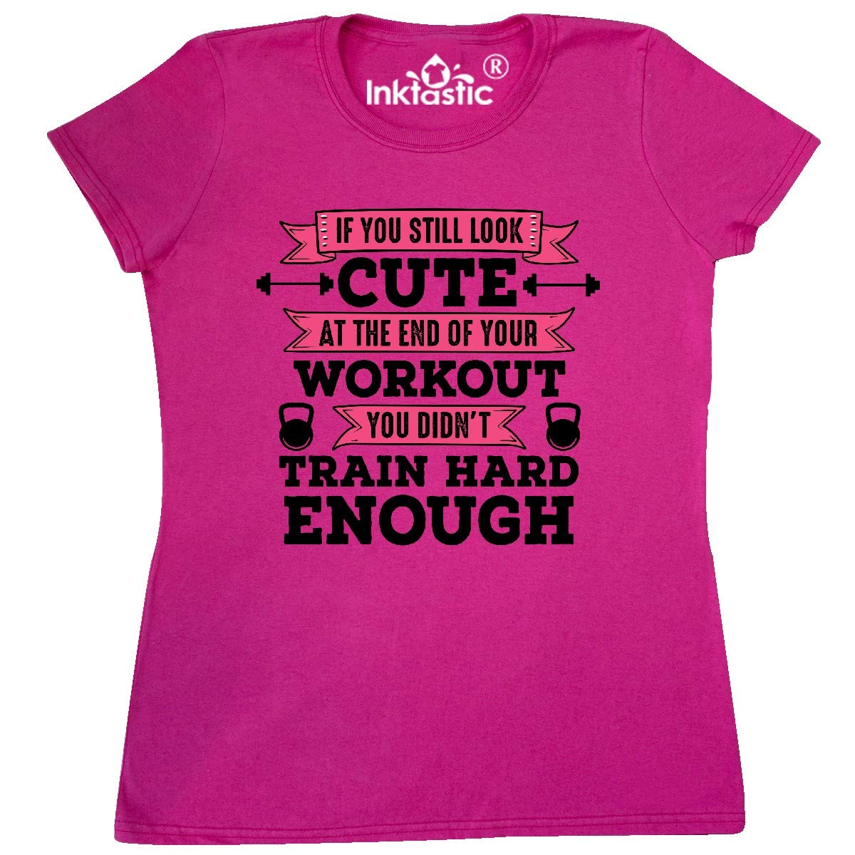 Inktastic Women's Fitness Workout Training T-Shirt - Cute Gym Apparel for Yoga, Running & Activewear