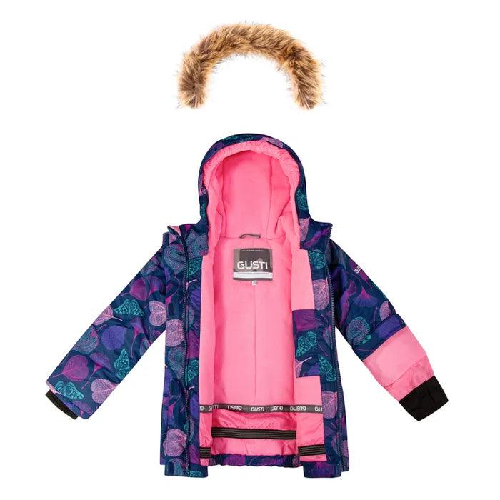 Gusti Girls Snowsuit Blossoms - Waterproof Winter Snowsuit for Toddler to Teen (3T to 13/14Y) - Perfect for Skiing, Sledding & Outdoor Winter Activities