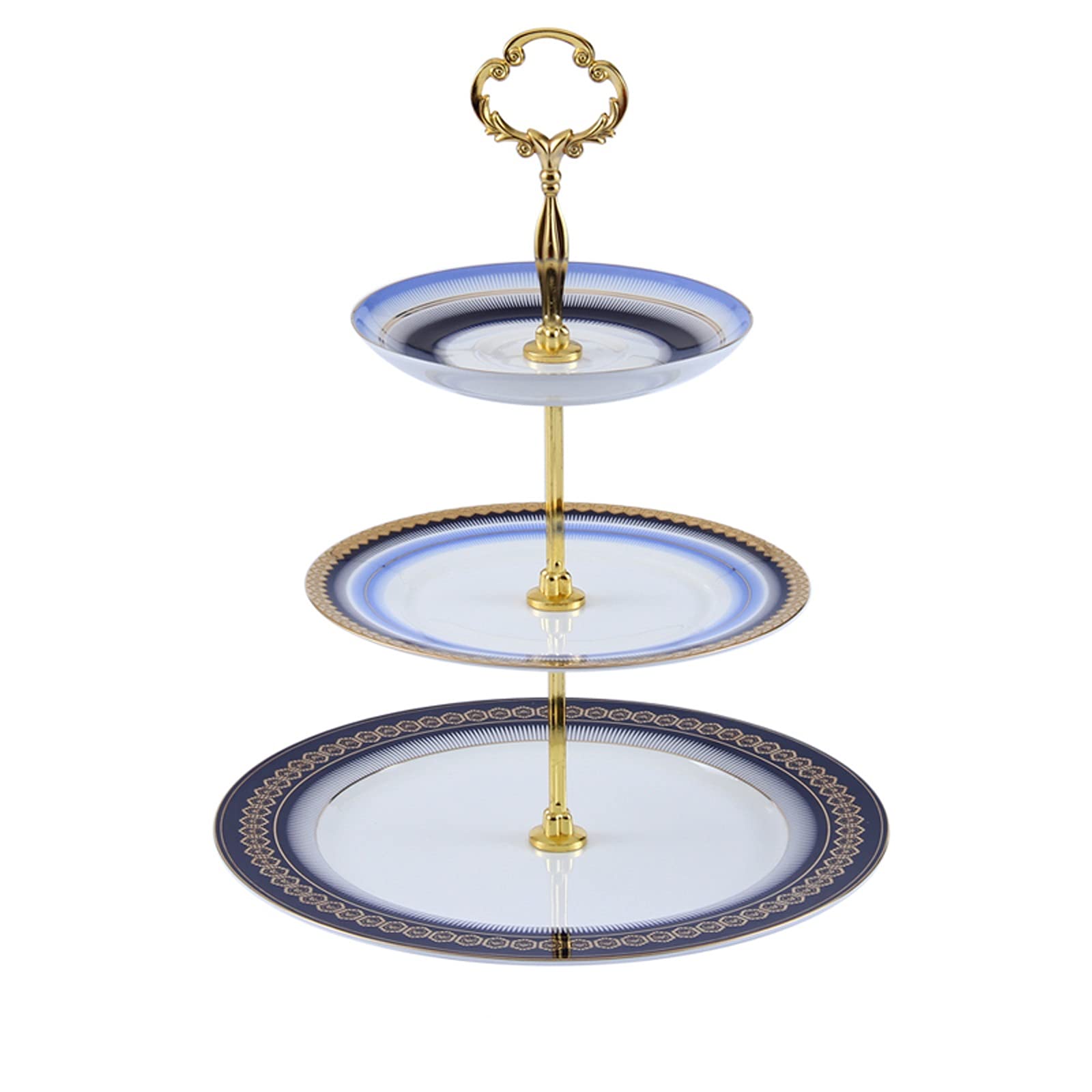 3-Tier Ceramic Fruit Basket - Elegant European Style Snack & Cake Stand for Home, Living Room, Hotel Decor - Perfect for Parties, Afternoon Tea & Displaying Fruits, Desserts (Color: A)