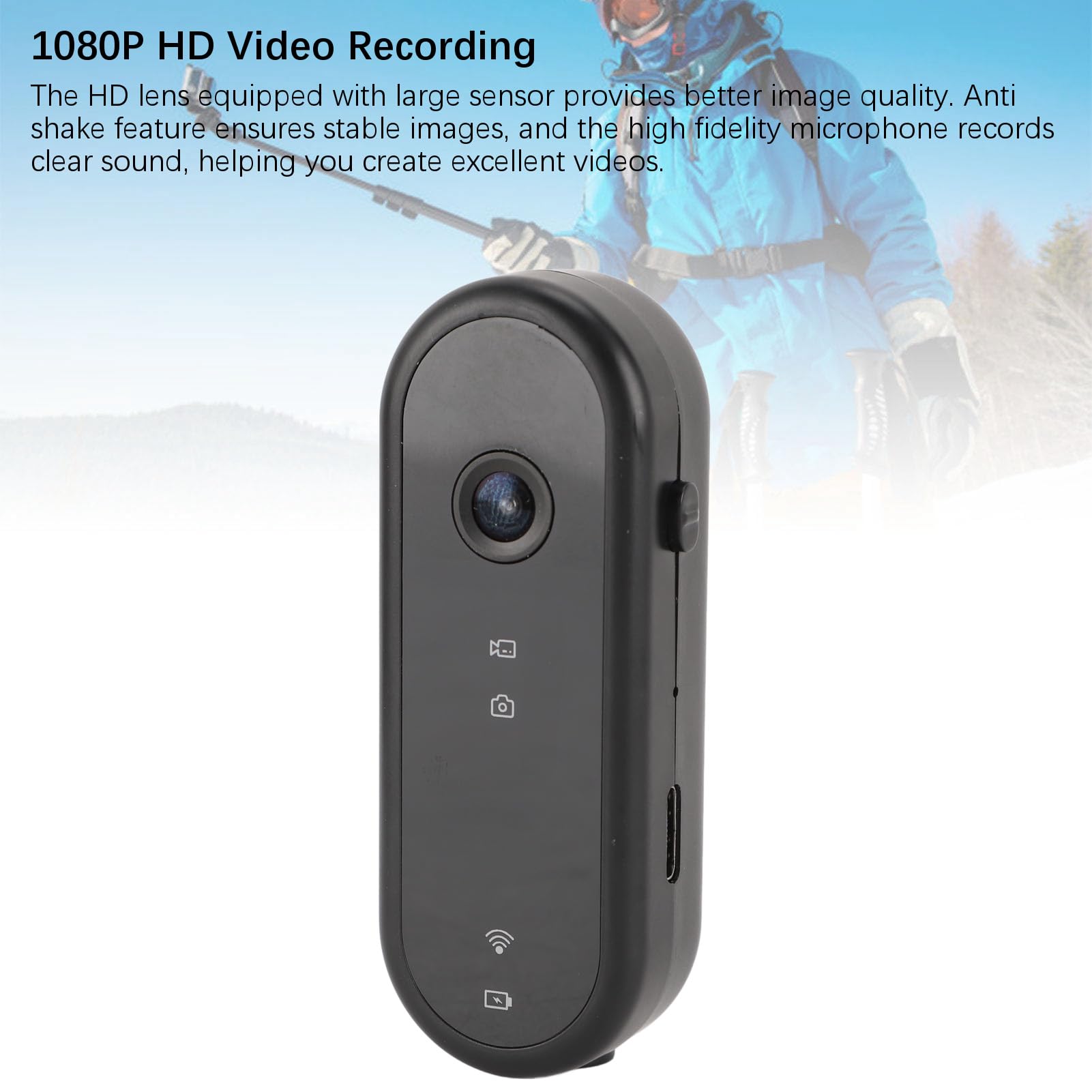 4K Waterproof Action Camera - 1080P HD Sports Camera with WiFi & APP, Wearable Pocket Camera for Vlogging, Cycling, Skiing, Surfing & Outdoor Adventures