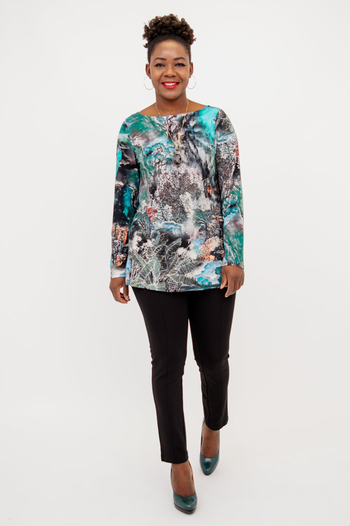 Stylish Women's Bamboo Tunic Top - Comfortable Mandarin Collar Blouse for Casual Wear, Work & Summer Outfits