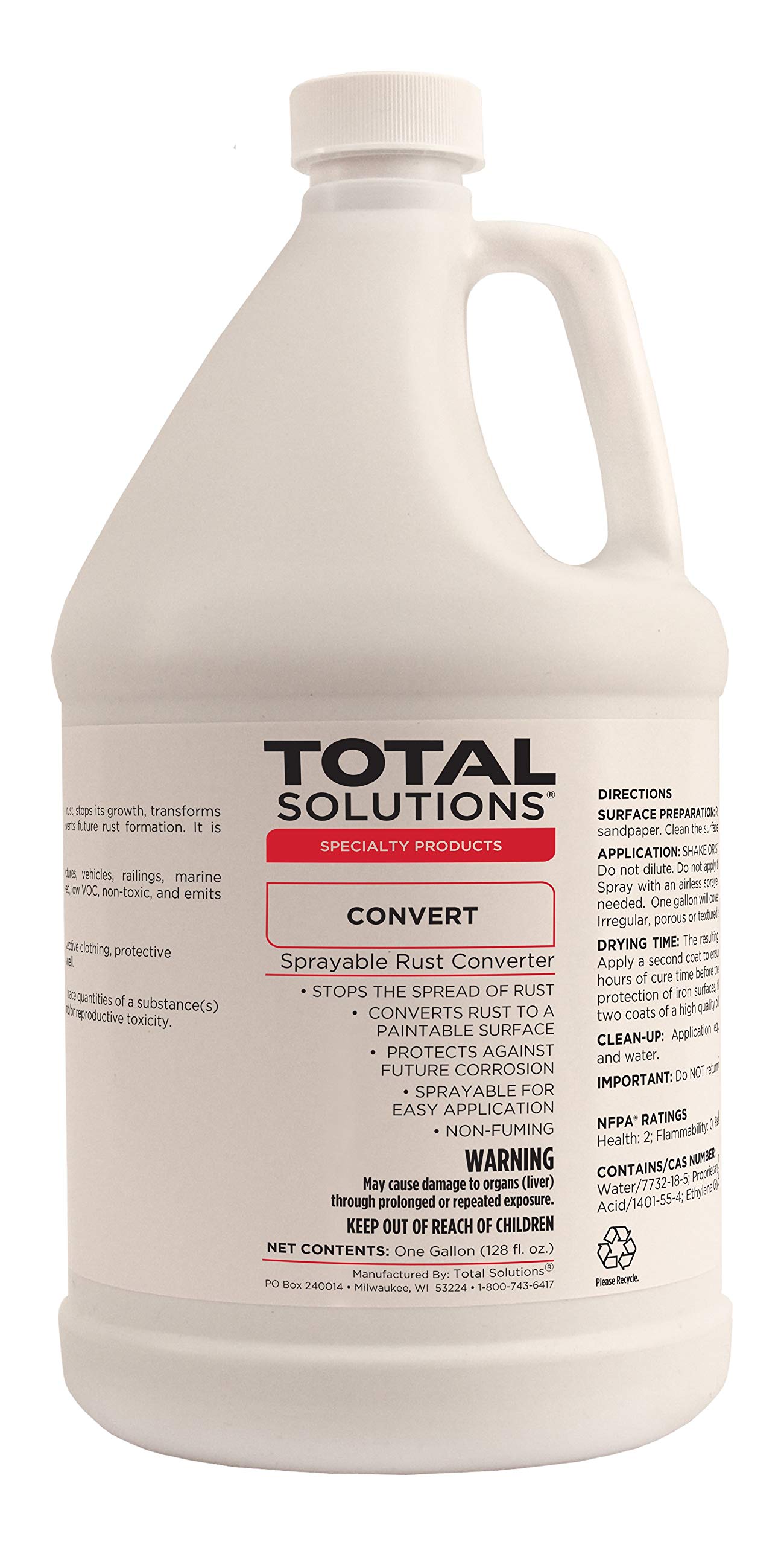 347 Sprayable Rust Converter - 4 Gallon Bottle for Metal Protection & Restoration | Ideal for Automotive, Marine, and Industrial Use