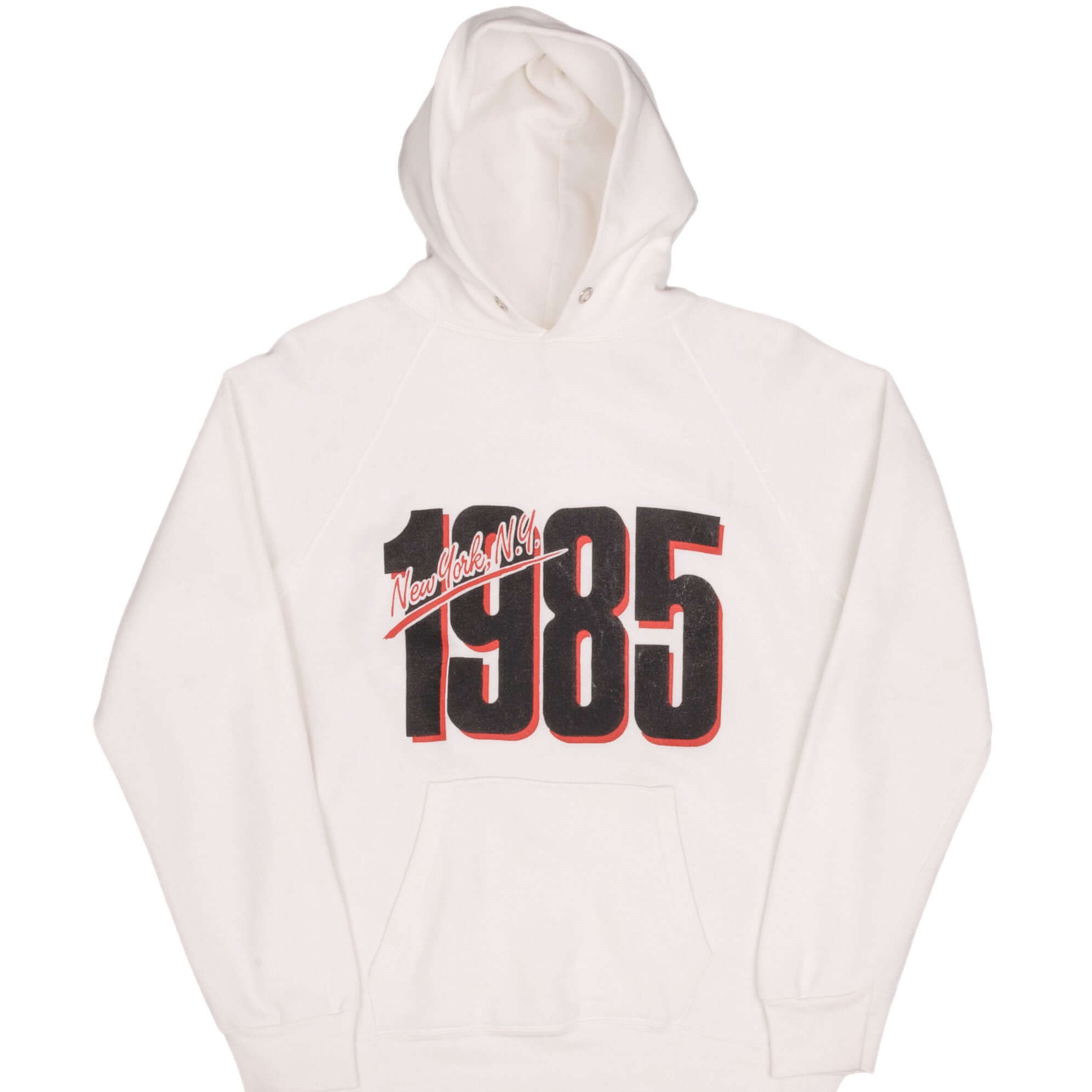 Vintage Champion New York City 1985 Hoodie Sweatshirt - Small Size, Made in USA - Retro Streetwear for Urban Fashion & 90s Style Enthusiasts