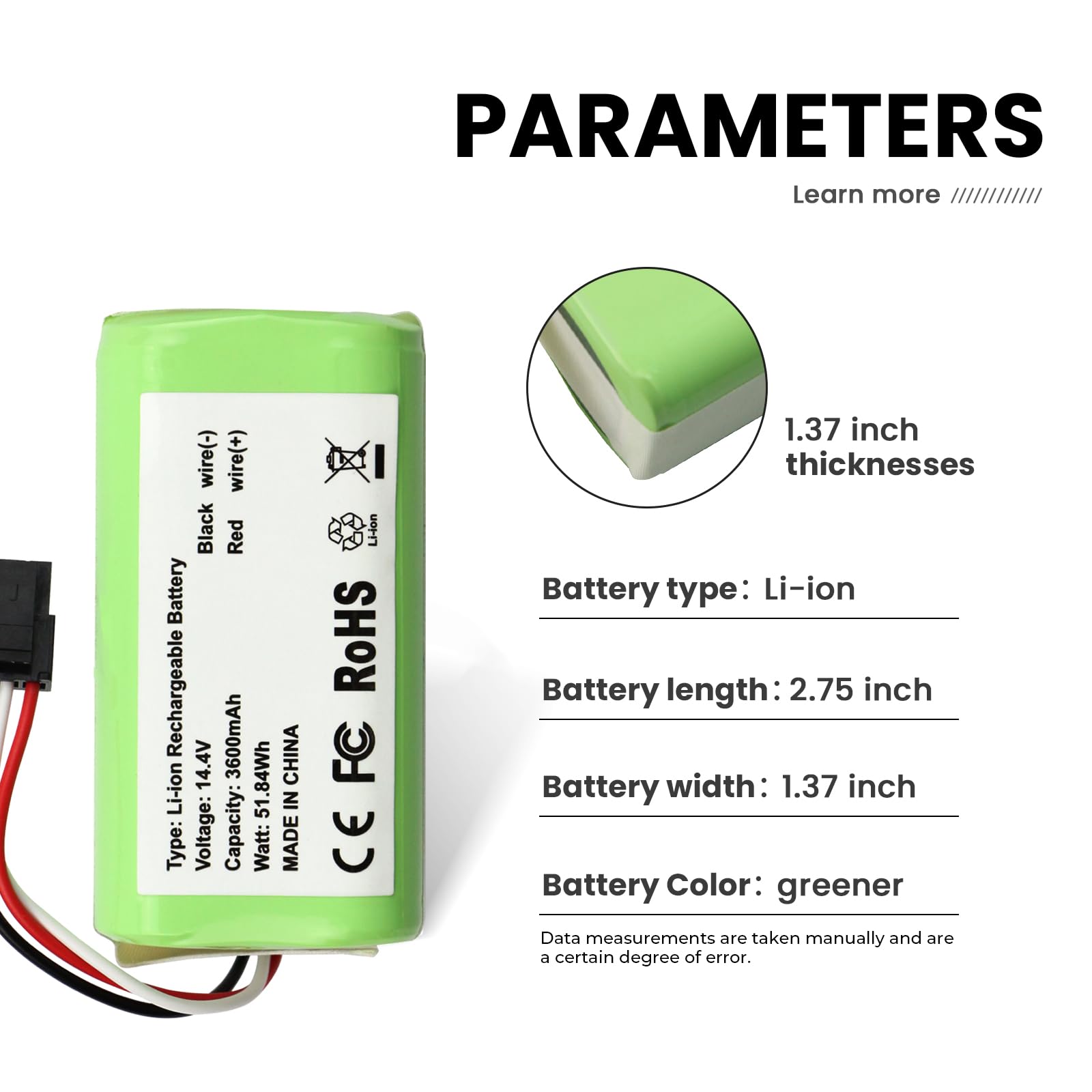ANTIEE 3600mAh Replacement Battery for Qihoo 360 S5 S7 S7 Pro T90 X9 Robot Vacuum - Compatible with Home Cleaning Robots | Long-Lasting Power for Efficient Floor Cleaning
