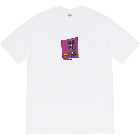 Supreme Mouse Graphic T-Shirt for Men - Soft Cotton White Tee - Streetwear Fashion for Casual Wear & Urban Style