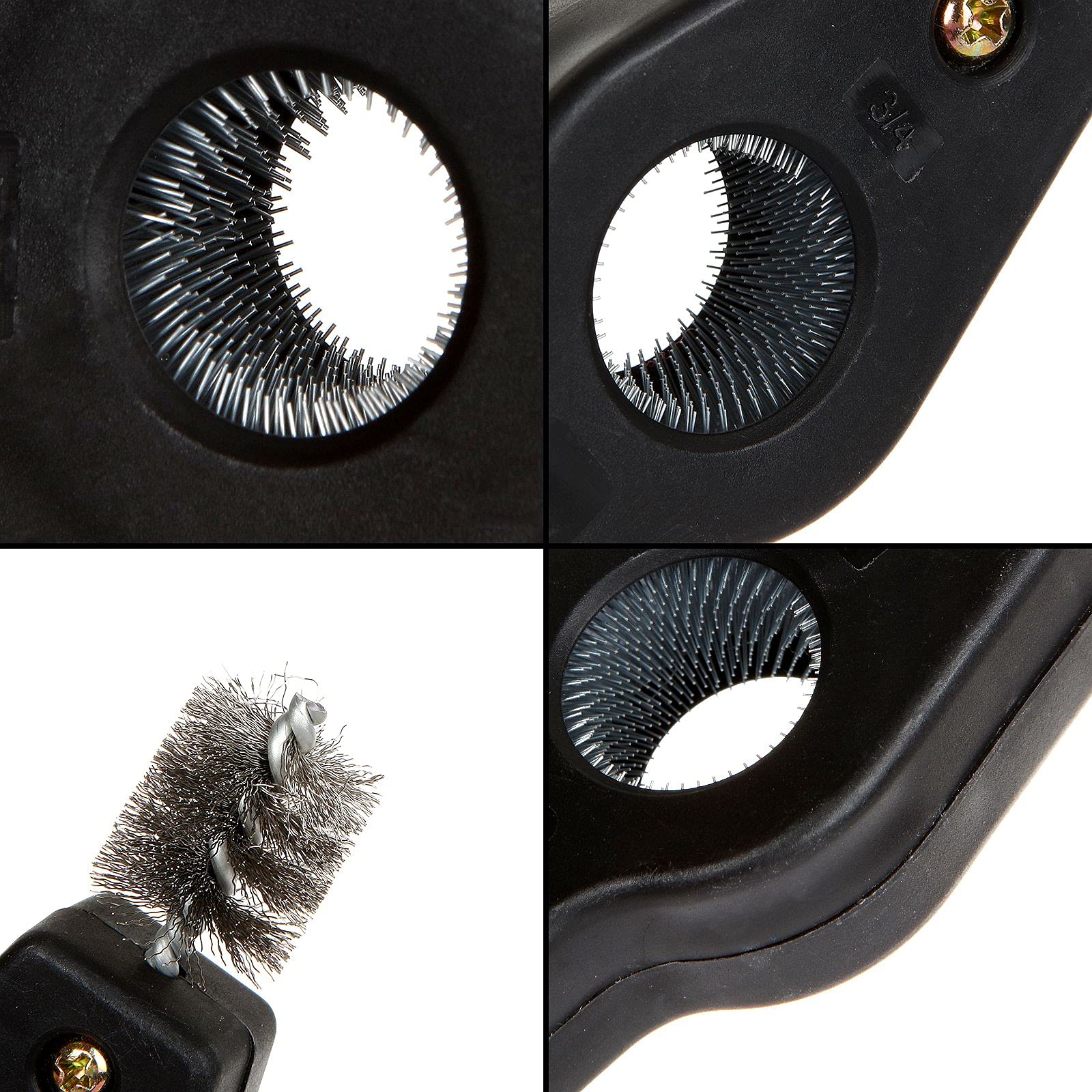 Holdware 4-in-1 Copper Tubing Brush Set - 4Pcs Black Pipe Cleaner & Fitting Brushes for Soldering, Brazing, Deburring Copper Pipes & Tubes - Perfect for Plumbing, HVAC & DIY Home Improvement Projects